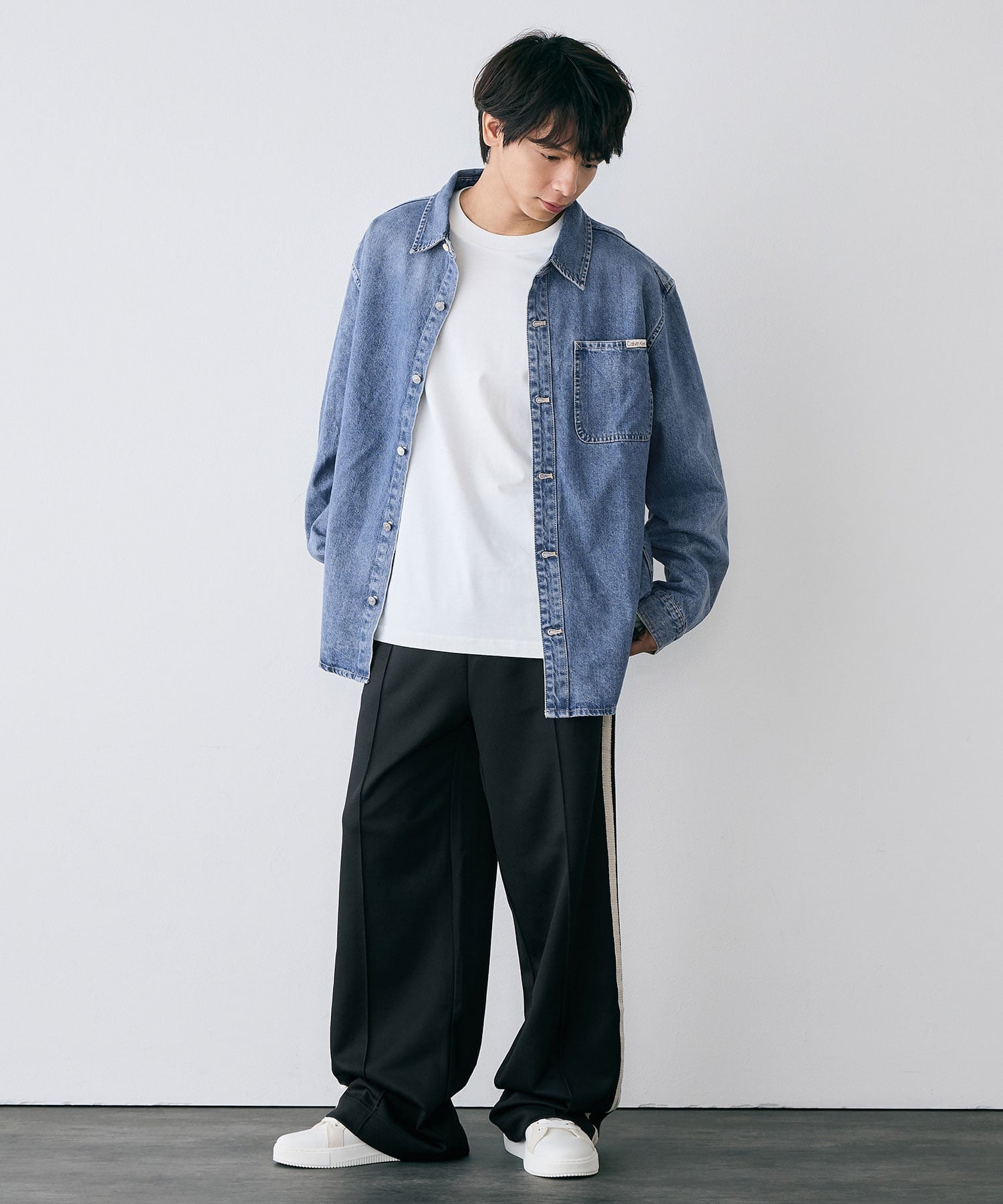  カルバンクライン　クロップドダッドデニムシャツ org.jpg