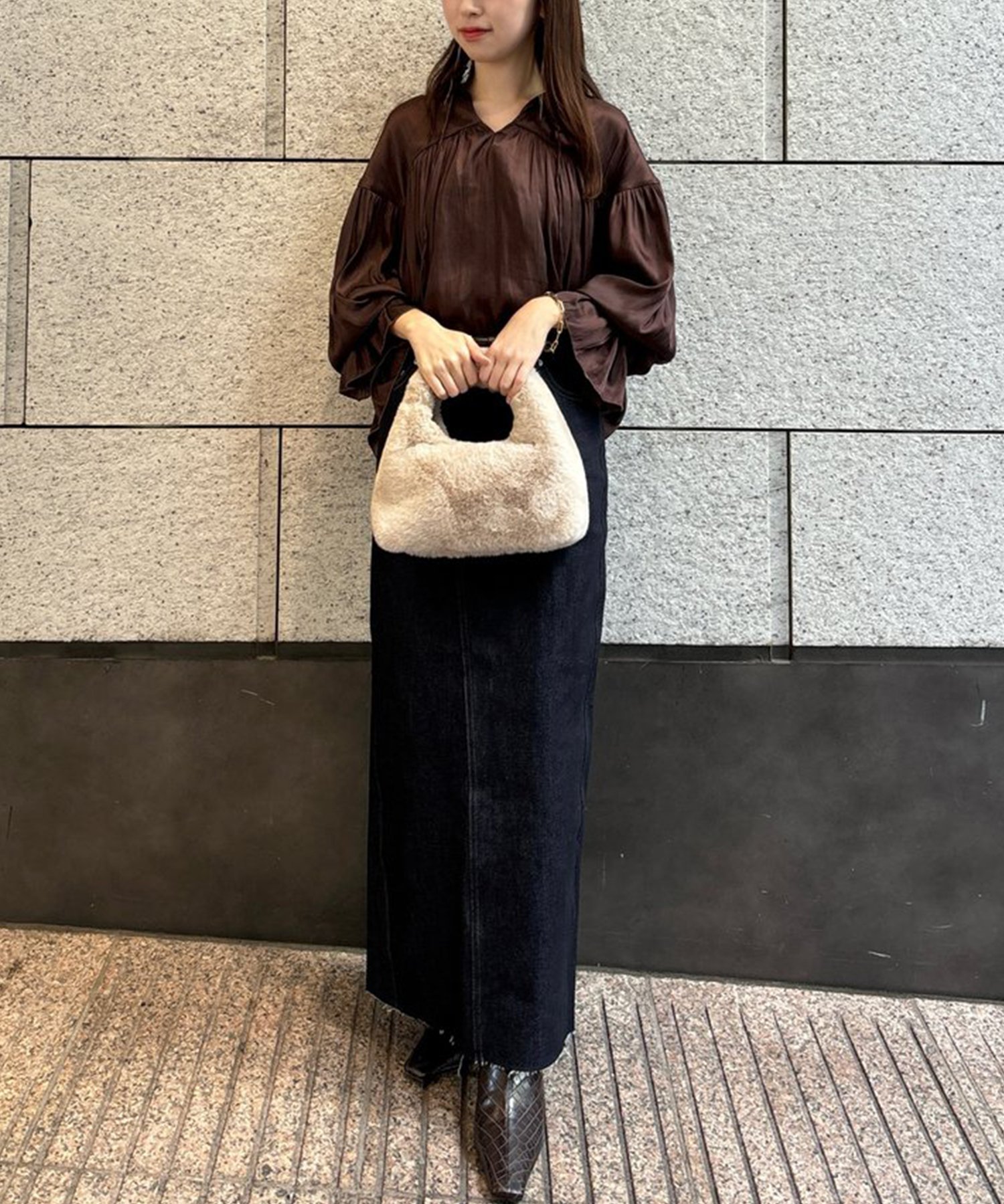 SALE／30%OFF】anuans ネックフリルギャザーブラウス アニュアンス  