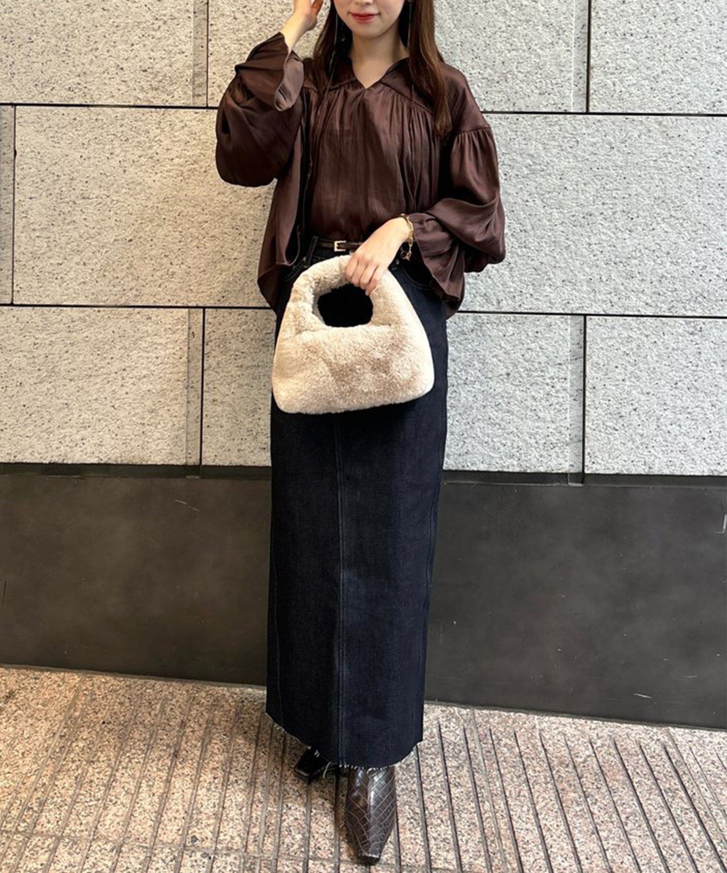 SALE／30%OFF】anuans ネックフリルギャザーブラウス アニュアンス 