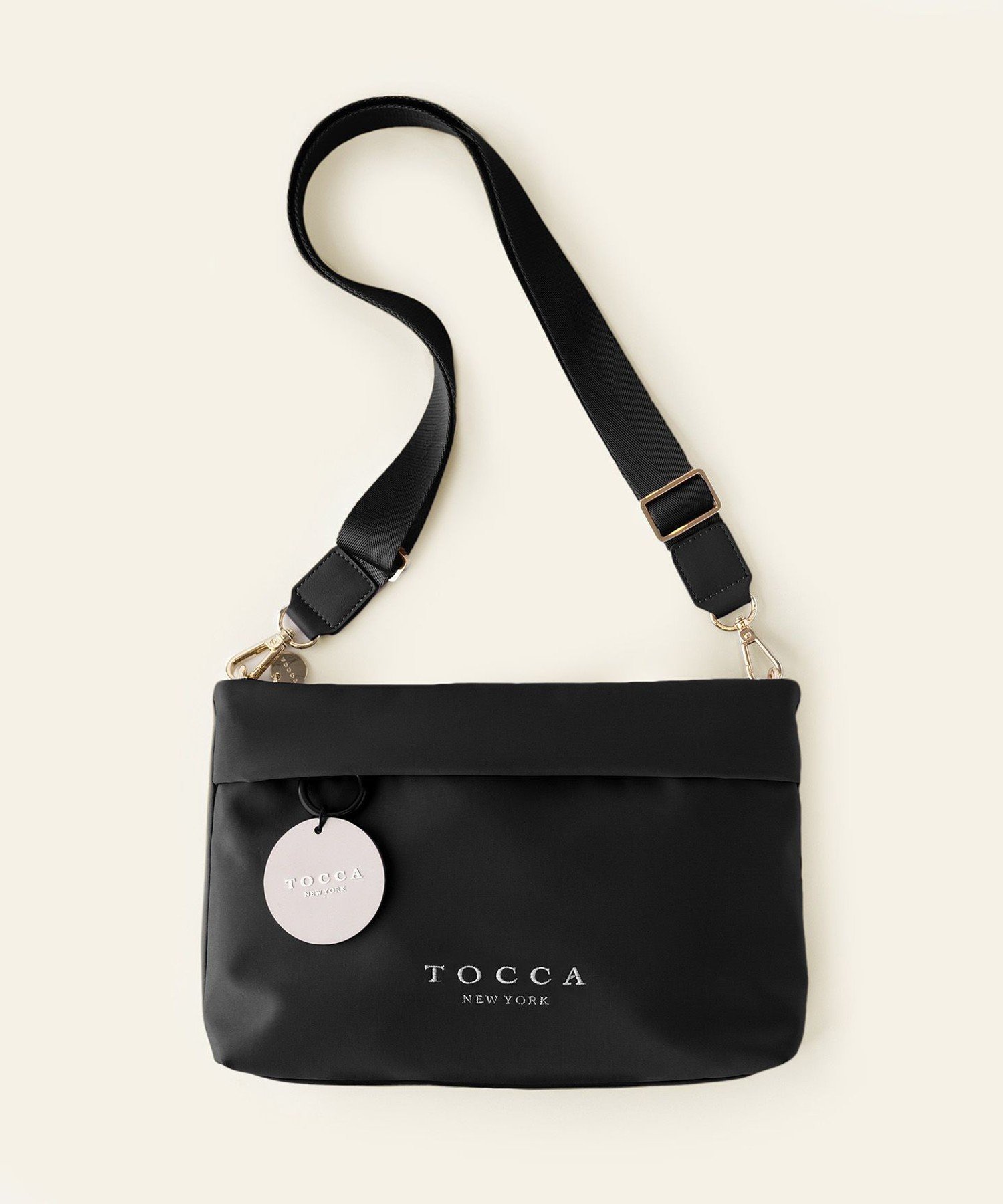 トッカ　TOKKA　カゴバッグ　ショルダーバッグ　リボン　ブラック　ロゴ　黒　白 TOCCA（トッカ） ショルダーバッグ バッグ BICOLOR RIBBON POCHETTE
