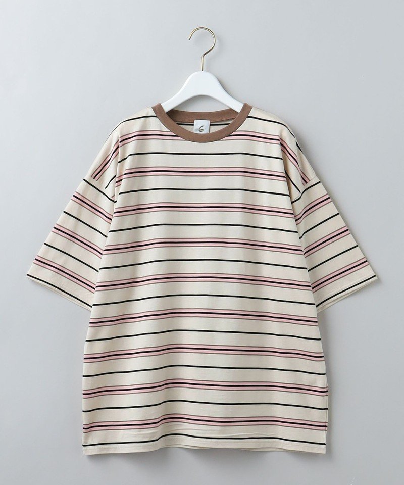 6(ROKU) ＜6(ROKU)＞COTTON MULTI BORDER T-SHIRT 2022SS/Tシャツ 