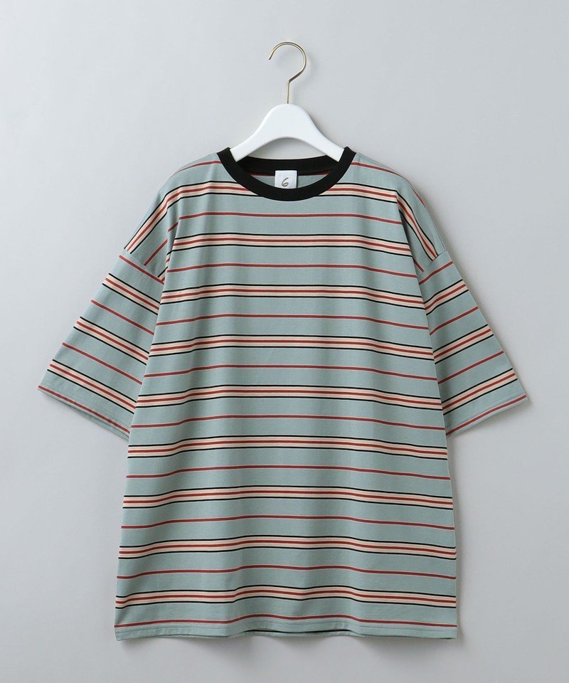 6(ROKU) ＜6(ROKU)＞COTTON MULTI BORDER T-SHIRT 2022SS/Tシャツ  