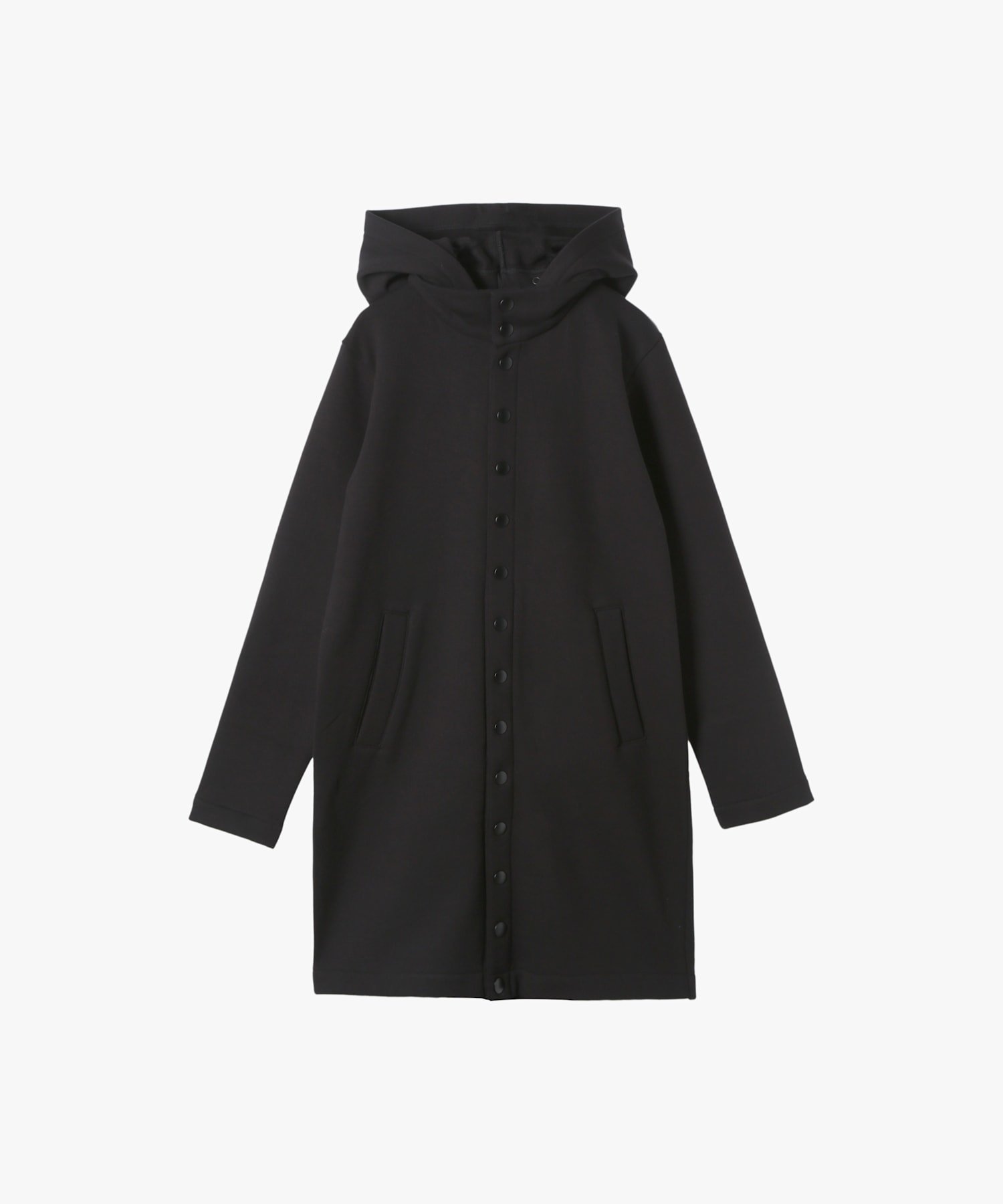 agnes b カーディガンプレッション ロングコート 黒 裏起毛 M相当 agnes b. コート アウター キッズ コットン メルトン ロング