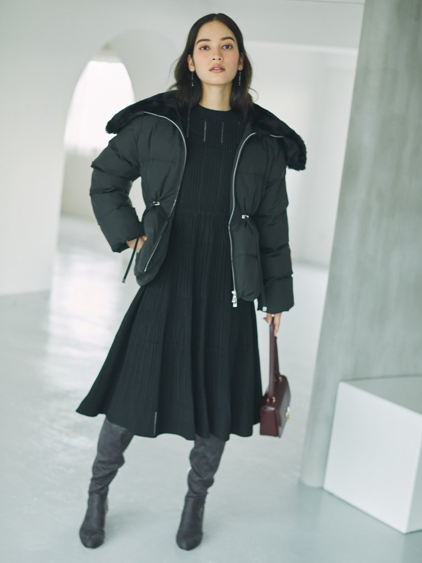 SALE／30%OFF】CELFORD ファー衿付き中綿コート セルフォード