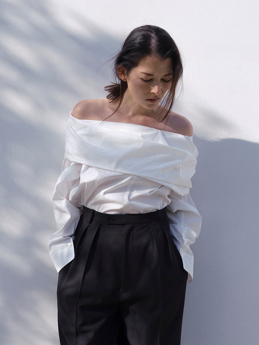 SALE／20%OFF】styling/ オフショルダーシャツ スタイリング トップス 