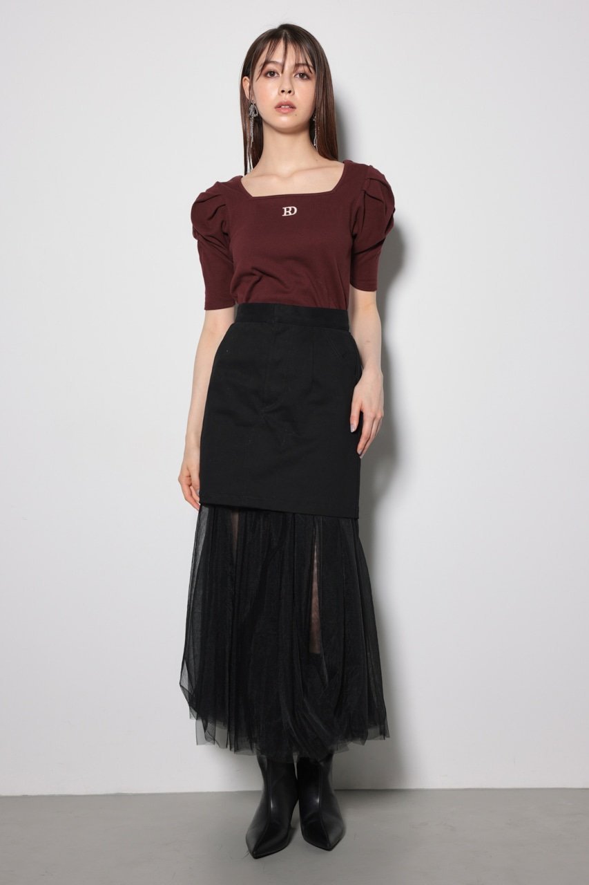 楽天市場】配色チュールティアードスカート rienda リエンダ スカート