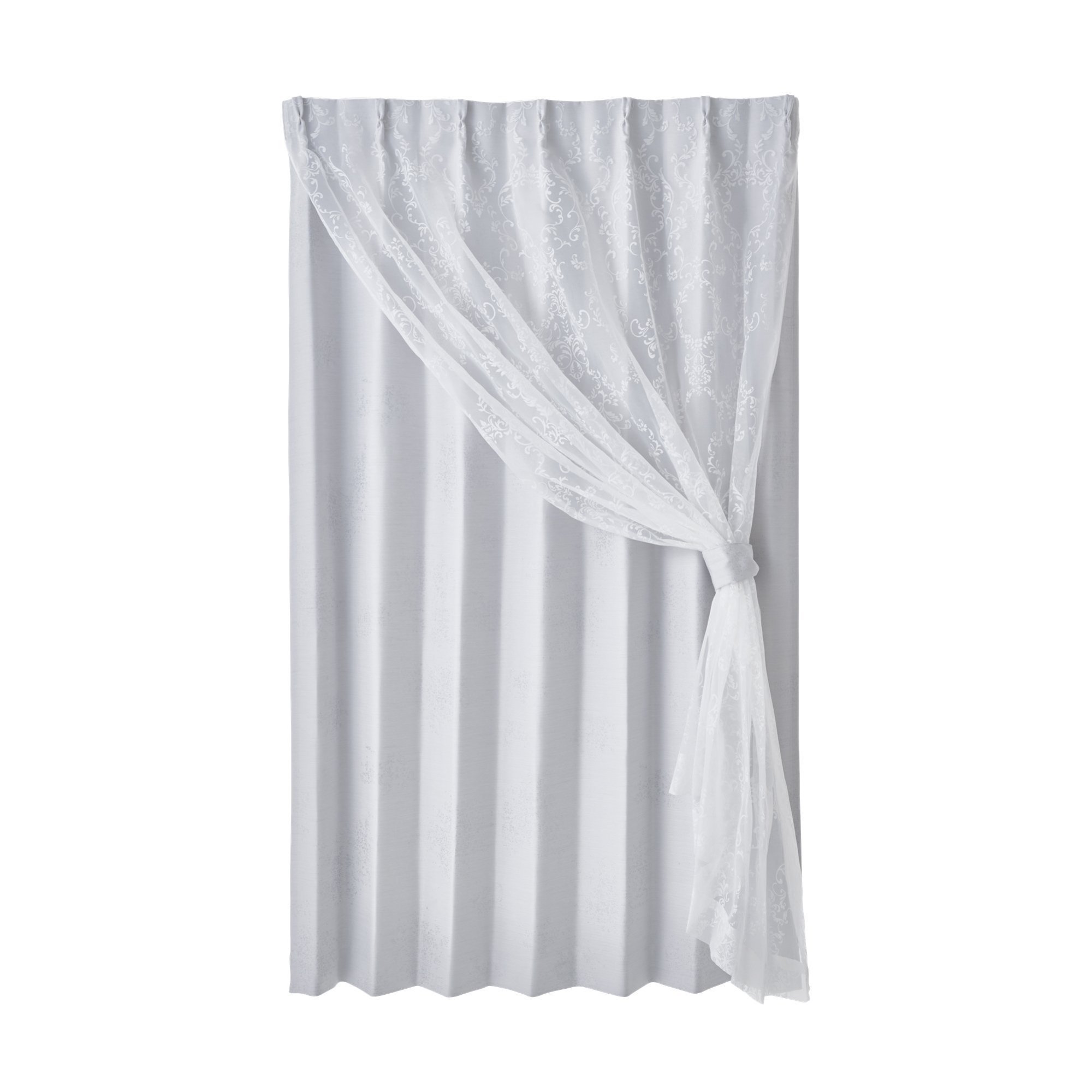 Francfranc ドレッシー×スペイシア ダブルカーテン ホワイト 2枚組