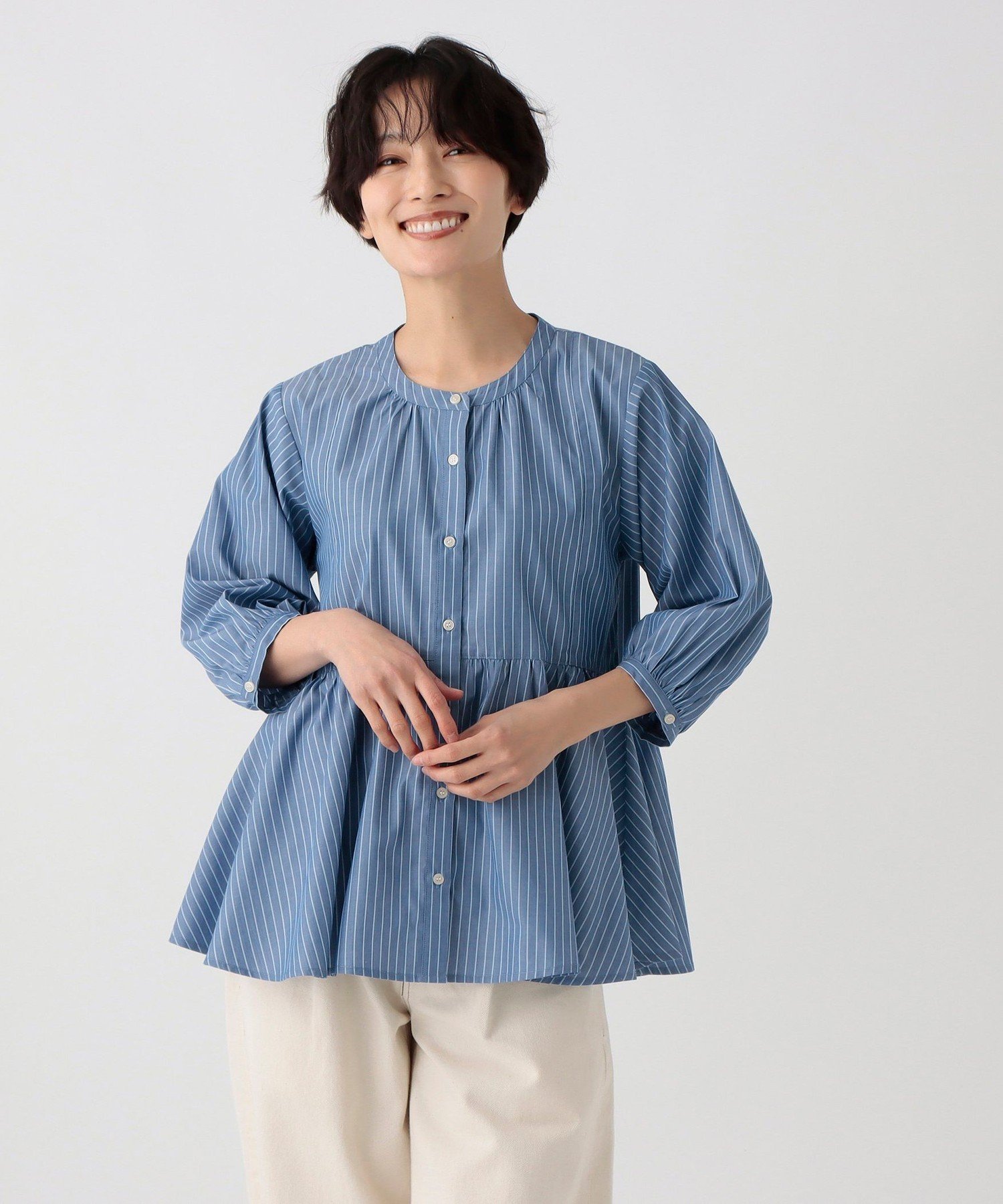 【新品】アフタヌーンティー　メゾンサジュー　ティアードワンピース　刺繍ストライプ 3460000017115_0701.jpg