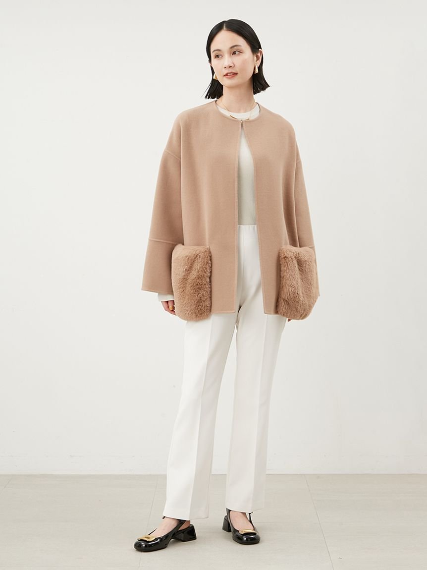 SALE／50%OFF】Mila Owen 【WEB限定カラー】2WAYファーポケットリバー