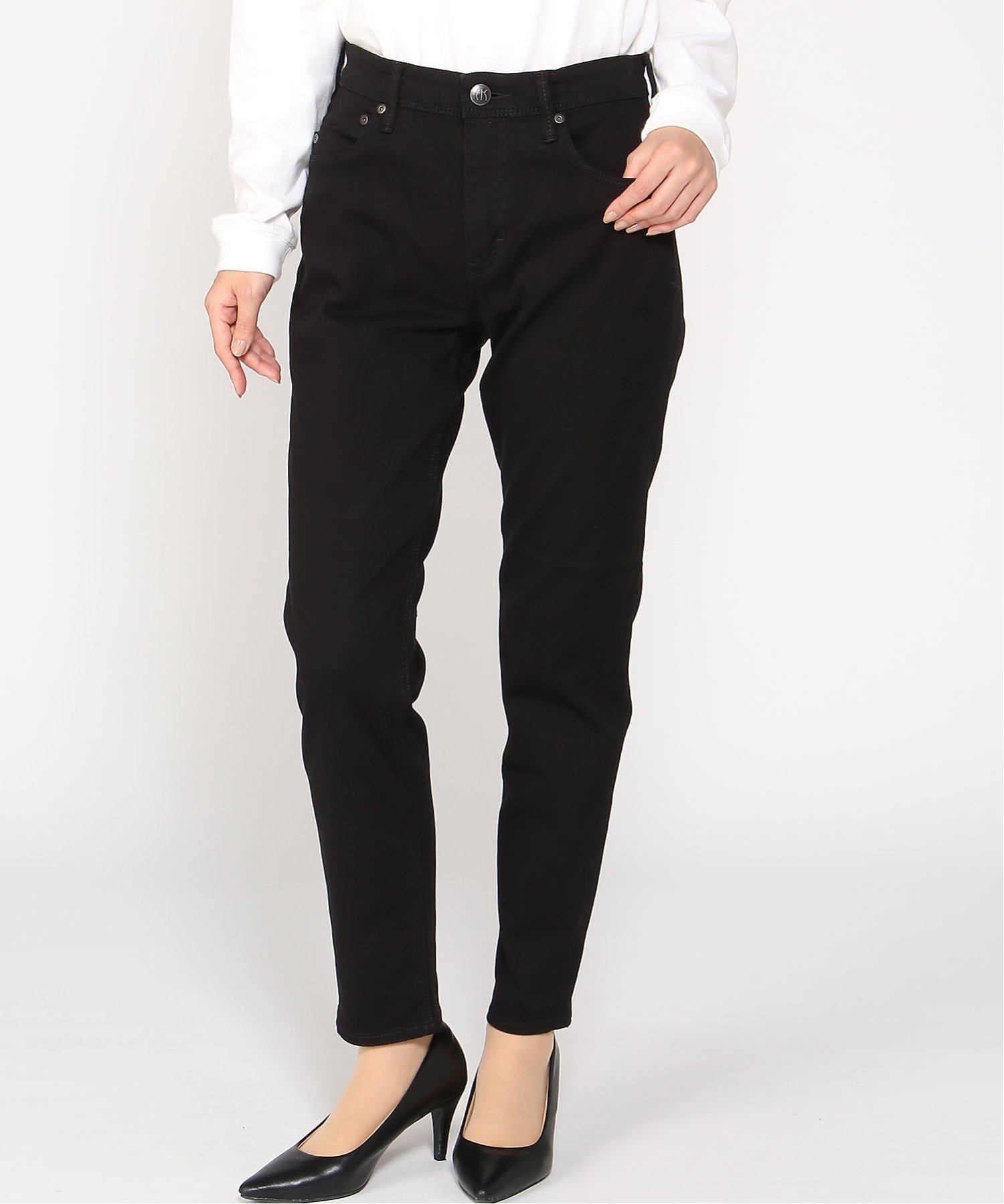 極美品 YANUK ブラックストレッチデニム 24 黒 Patricia 日本製 YANUK ヤヌーク PATRICIA パトリシア スキニー デニムパンツ