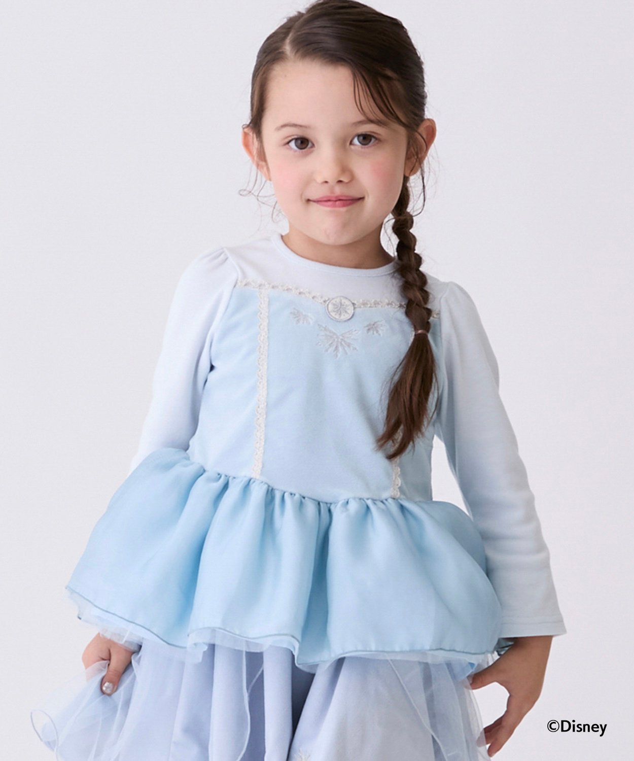 【SALE／50%OFF】petit main 【Disney】なりきりチュニック ナルミヤオンライン ワンピース・ドレス チュニック ブルー パープル画像