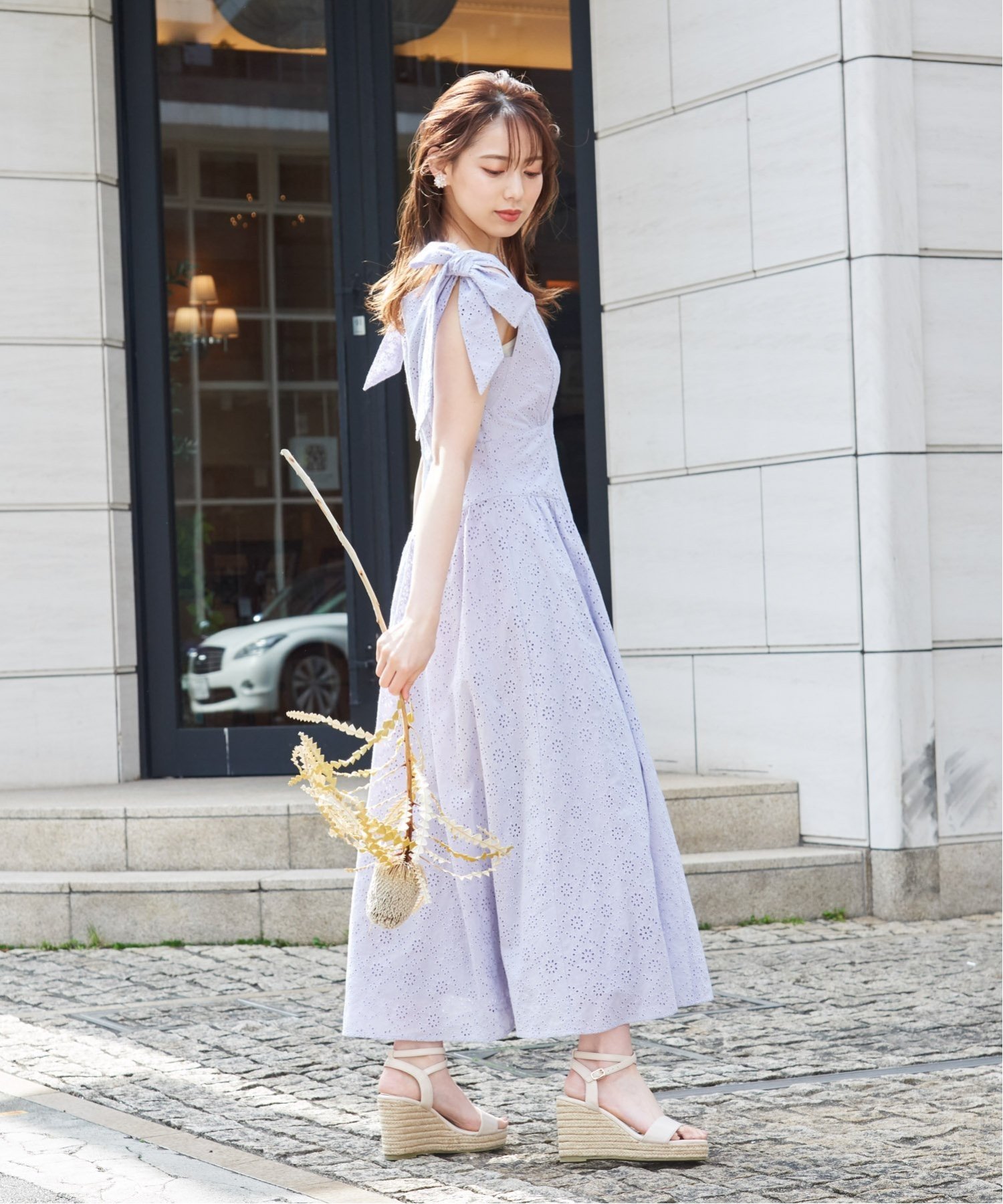 SALE／70%OFF】Noela 肩リボン刺繍ワンピース ノエラ ワンピース