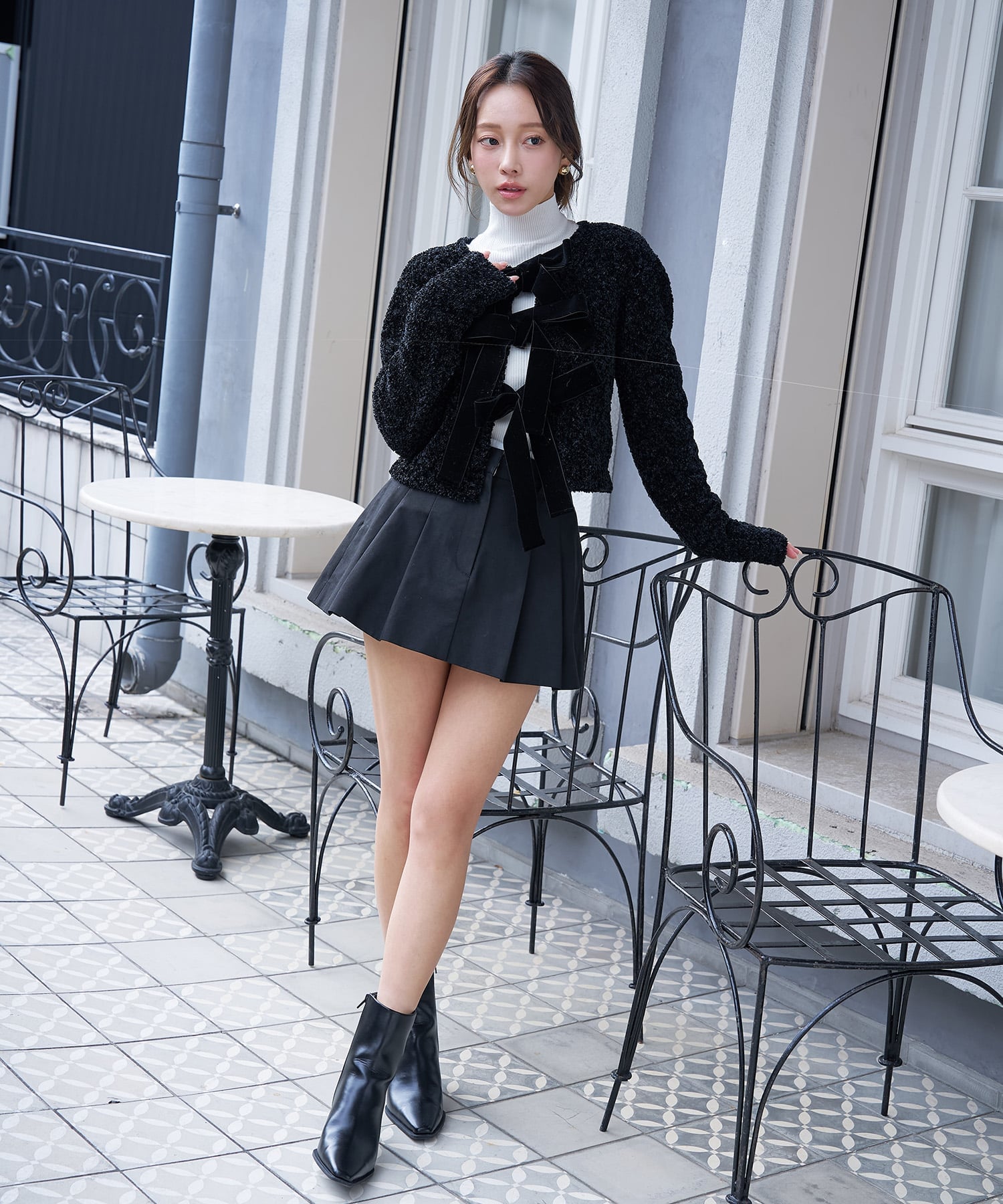 【美品】eimy istoire フロントリボンニットトップス フロントリボンニットトップス