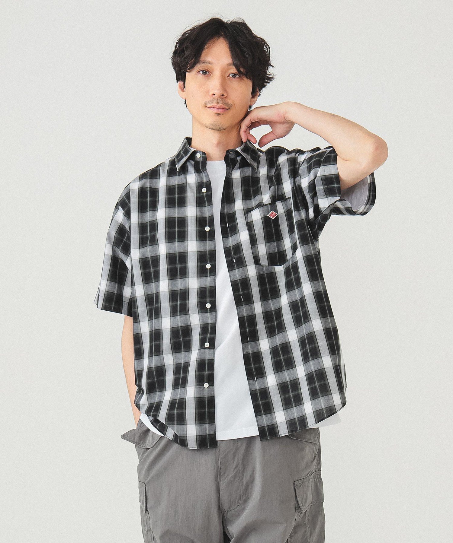 美品 DANTON ダントン コットンポプリンチェックシャツジャケット DANTON＞コットン ポプリン チェックシャツ