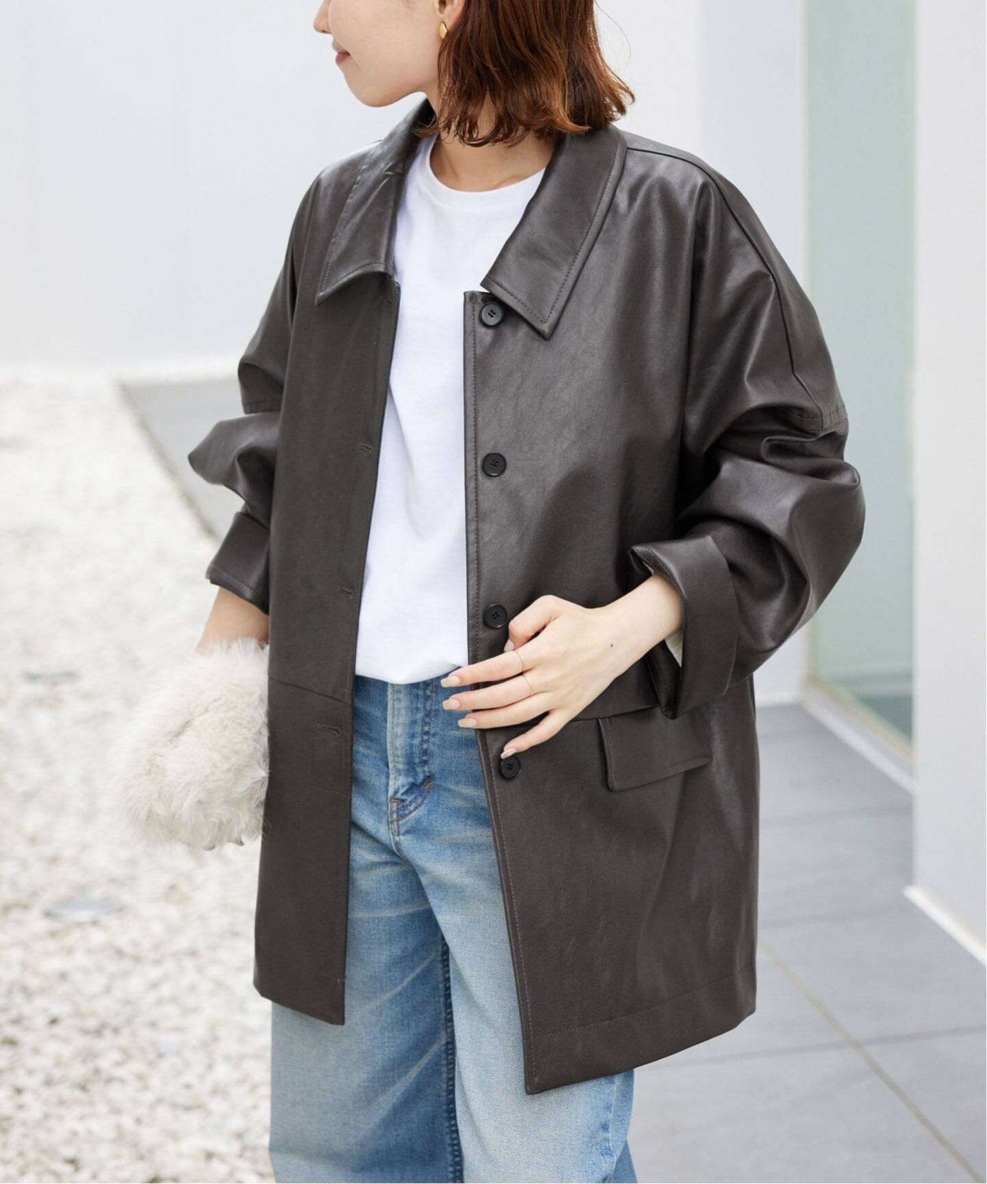 今期TODAYFULエコレザージャケット SoutiencollarJacket TODAYFUL (セール30%OFF) /トゥデイフル Ecoleather Soutiencollar