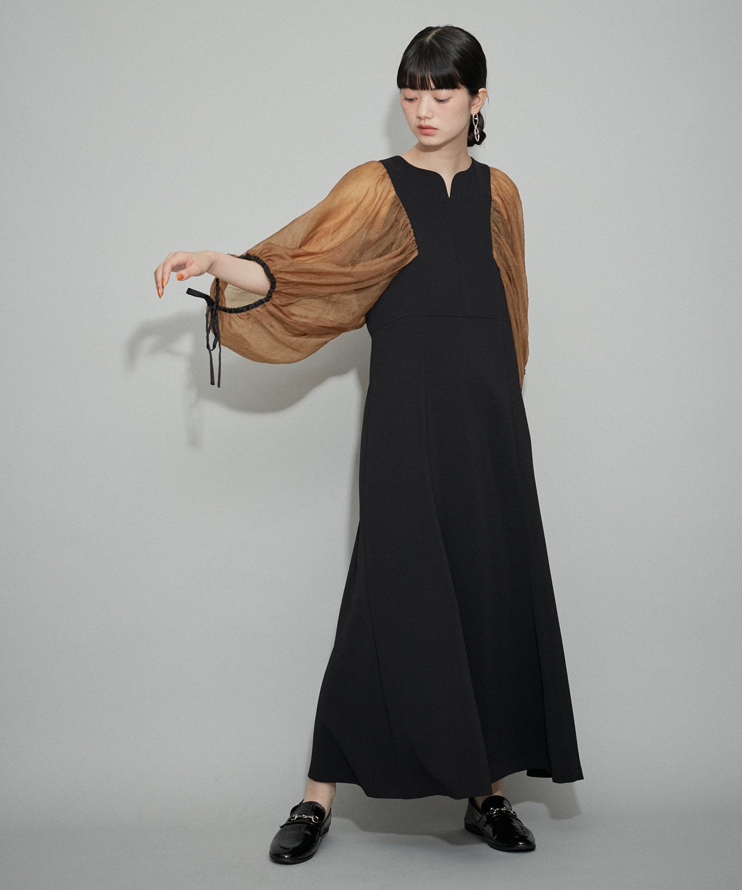 【新品】The shop Amel ケープ付きワンピース ✧アンタイトル ロペ ADAM ET ROPE' FEMME 【WEB限定・オケージョン】シアースリーブ