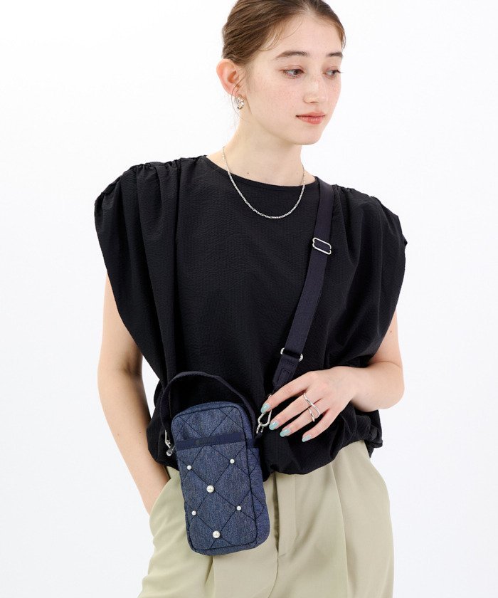ミニショルダーバッグ 新品　ガンメタ　レスポートサック LeSportsac ショルダーバッグ バッグ MINI N/S TOTE ガンメタル