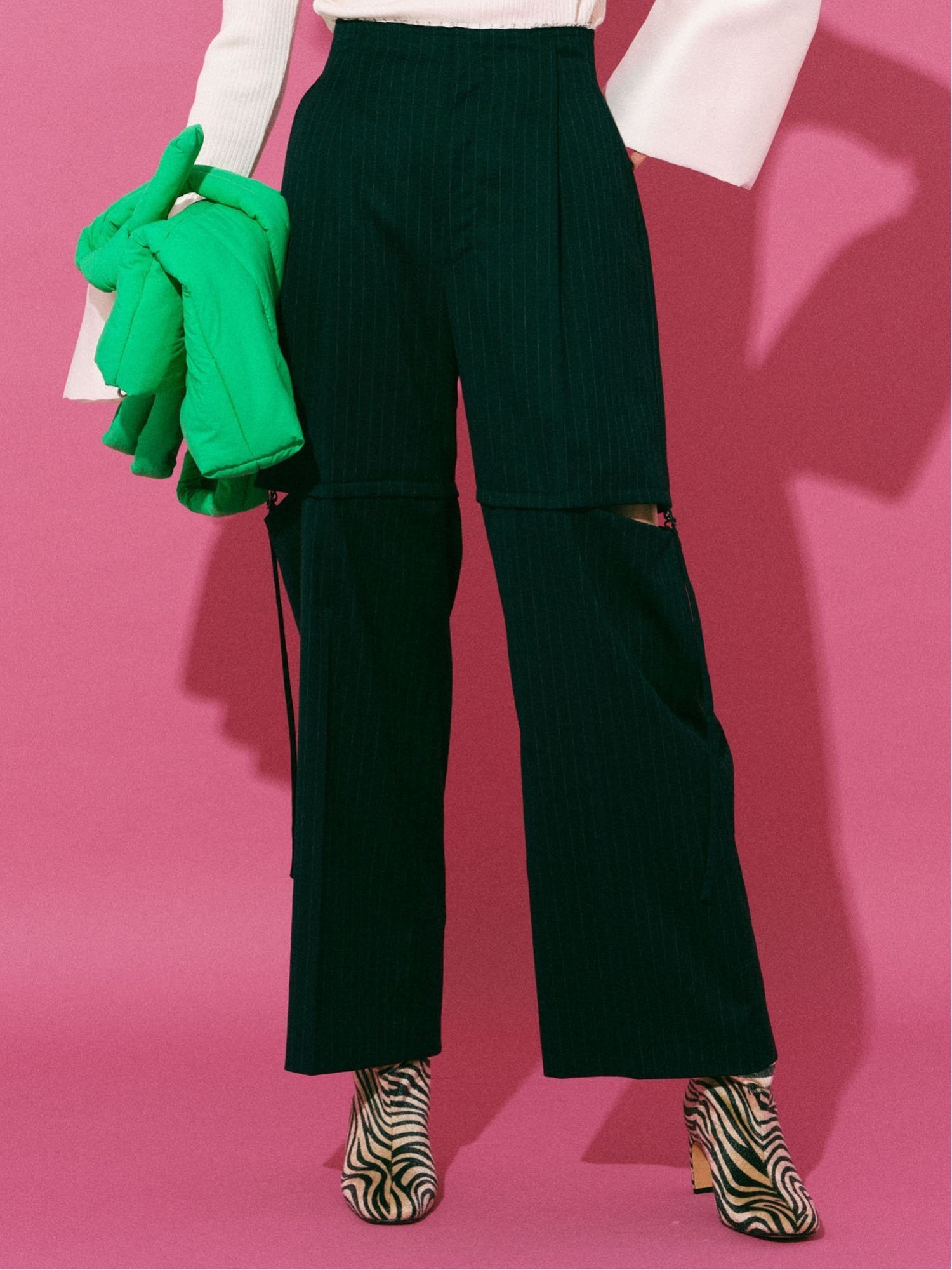 MAISON SPECIAL スリットベルテッドストレートパンツ メゾンスペシャル 