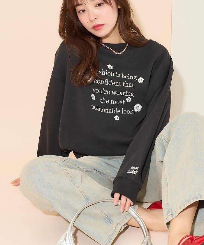 マリークワント　ロゴ刺繍スウェット　ブラック　新品① PUBLUX（パブリュクス）の「MARY QUANT × PUBLUX/マリークワント