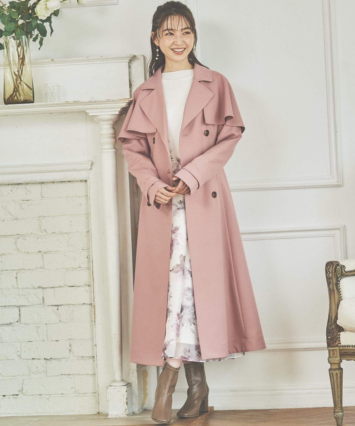 SALE／40%OFF】WILLSELECTION ケープ風ベルト付きコート ウィル