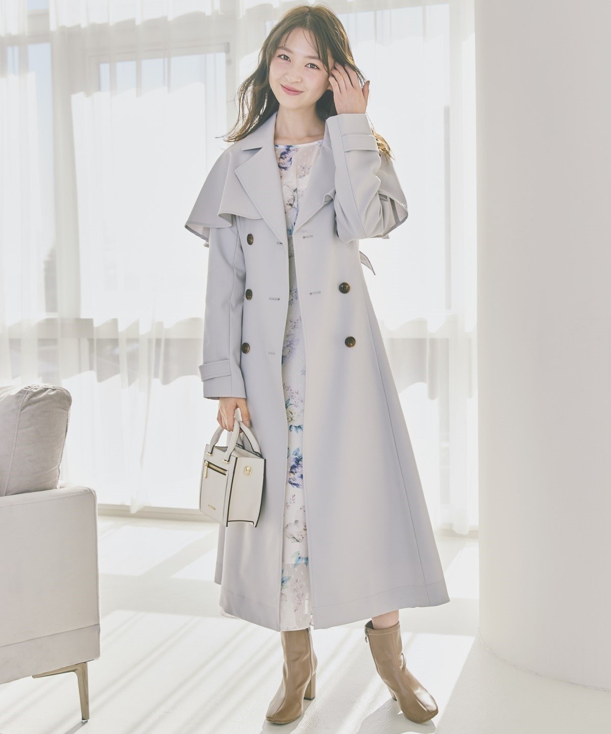 SALE／40%OFF】WILLSELECTION ケープ風ベルト付きコート ウィル