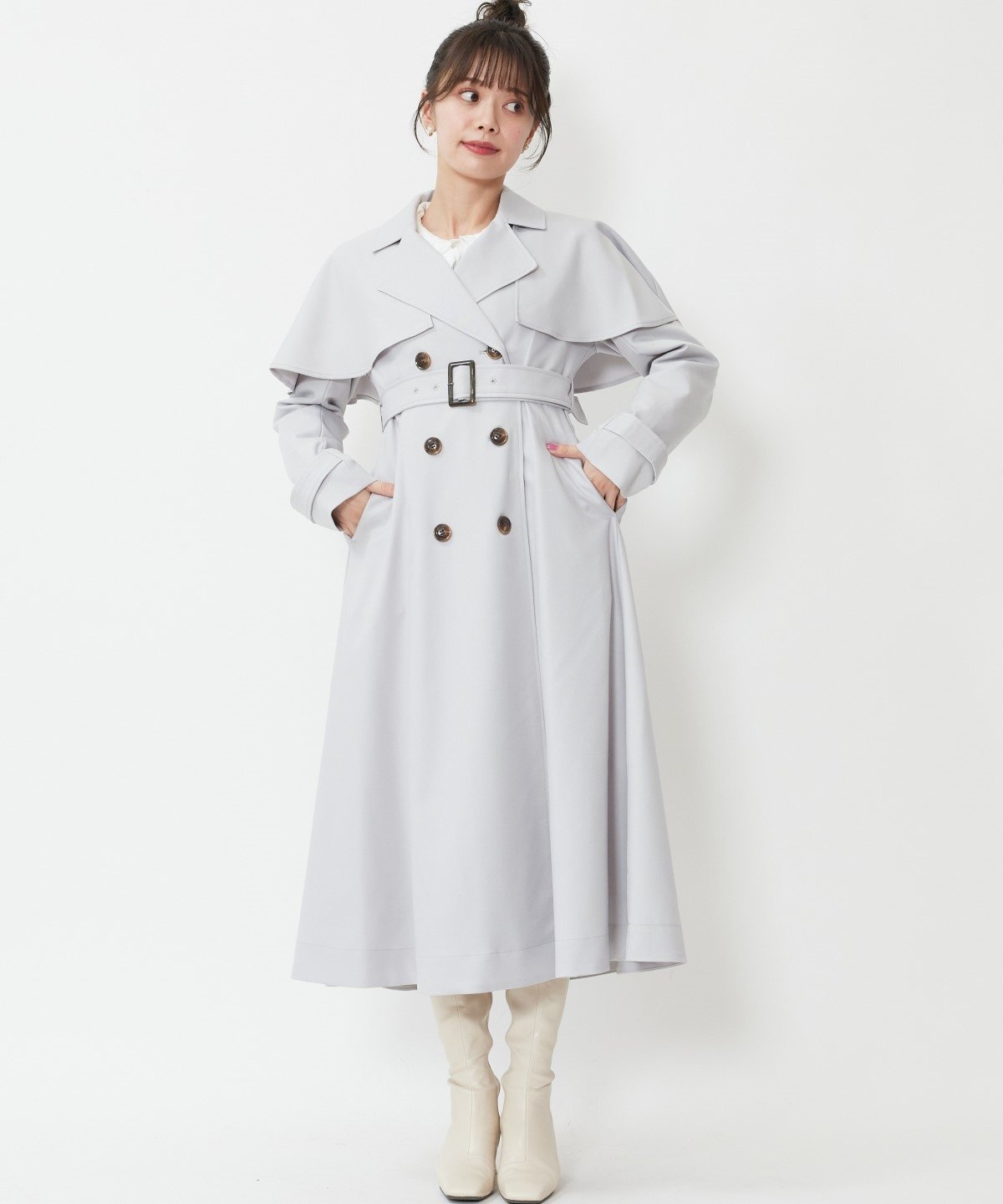 SALE／40%OFF】WILLSELECTION ケープ風ベルト付きコート ウィル