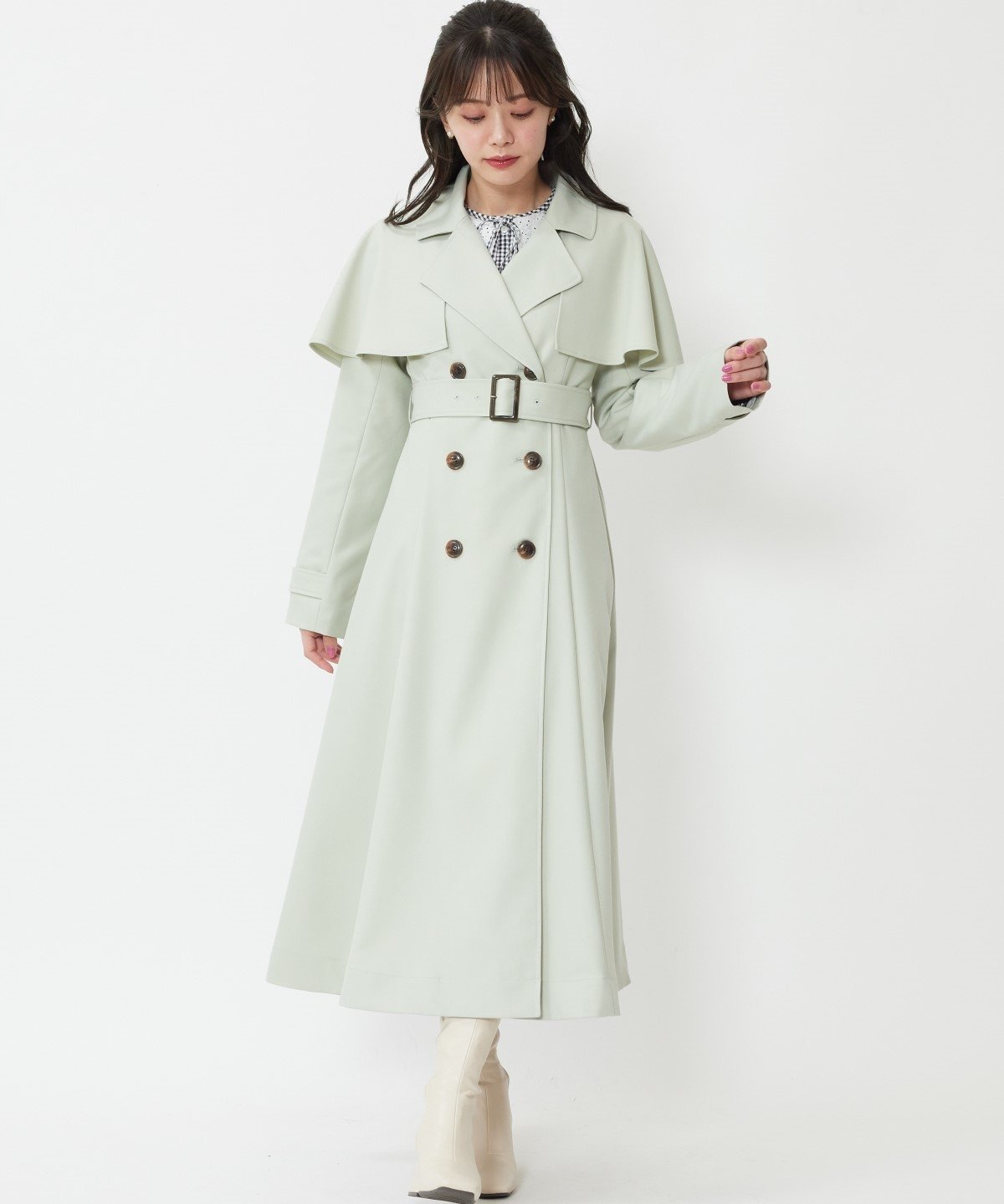 SALE／40%OFF】WILLSELECTION ケープ風ベルト付きコート ウィル