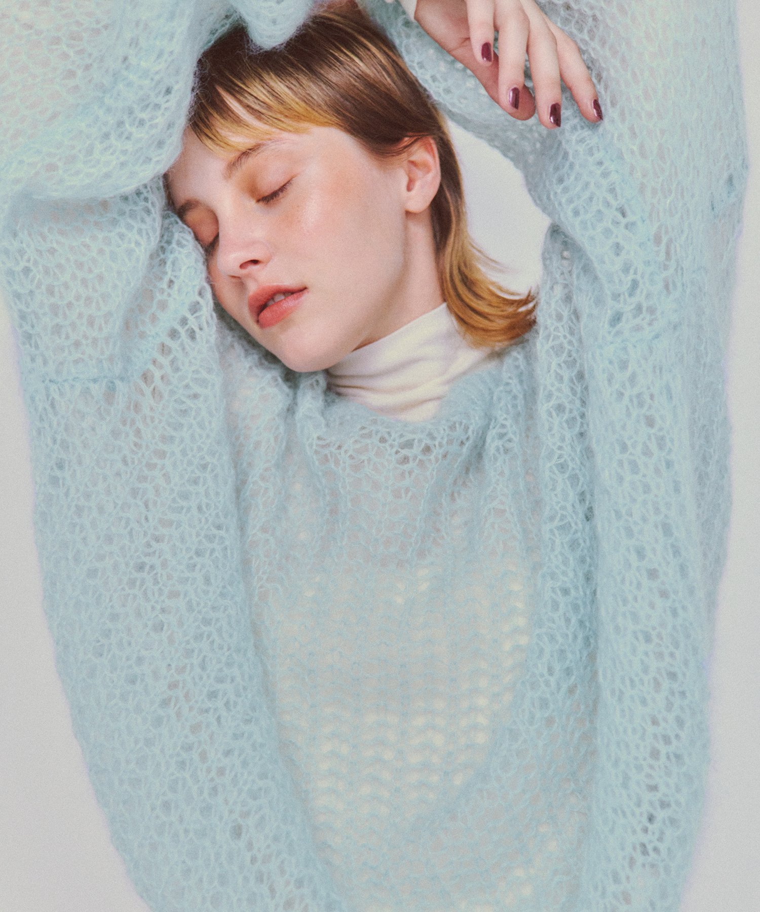 ADAM ET ROPE' FEMME シアーモヘヤプルオーバー アダムエロペ