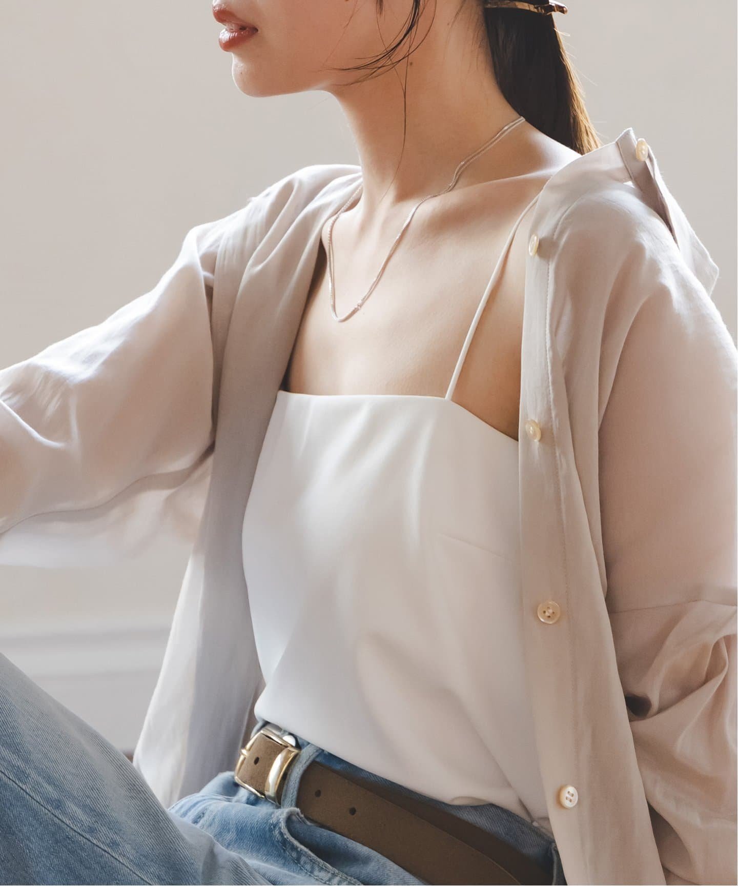 SALE／30%OFF】NOBLE 《追加2》カップ付きベアラインスイマーキャミ 