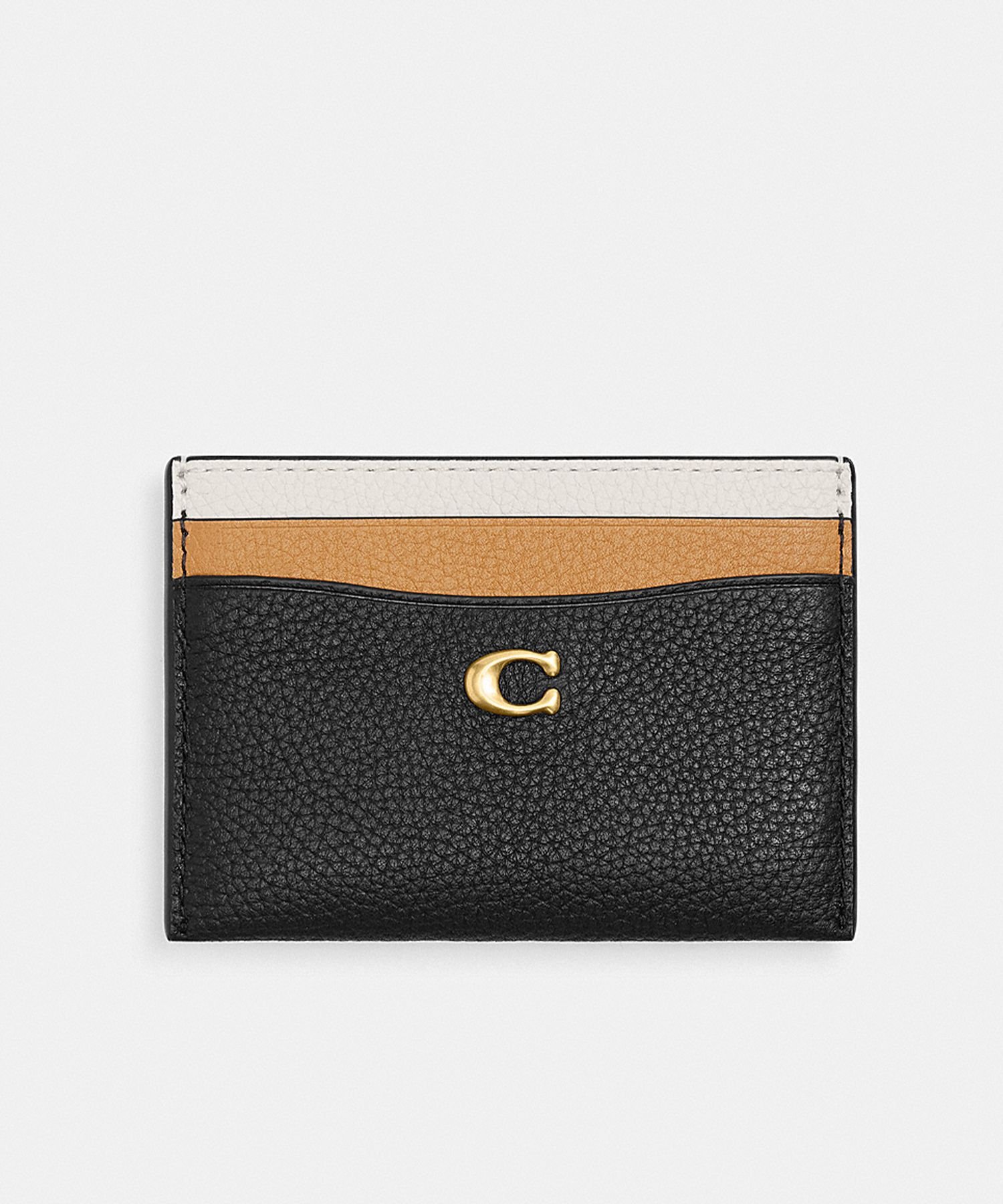 COACH  コーチ　名刺入れ　カードケース 美品】COACH コーチ 名刺入れ カードケース レザー シボ革