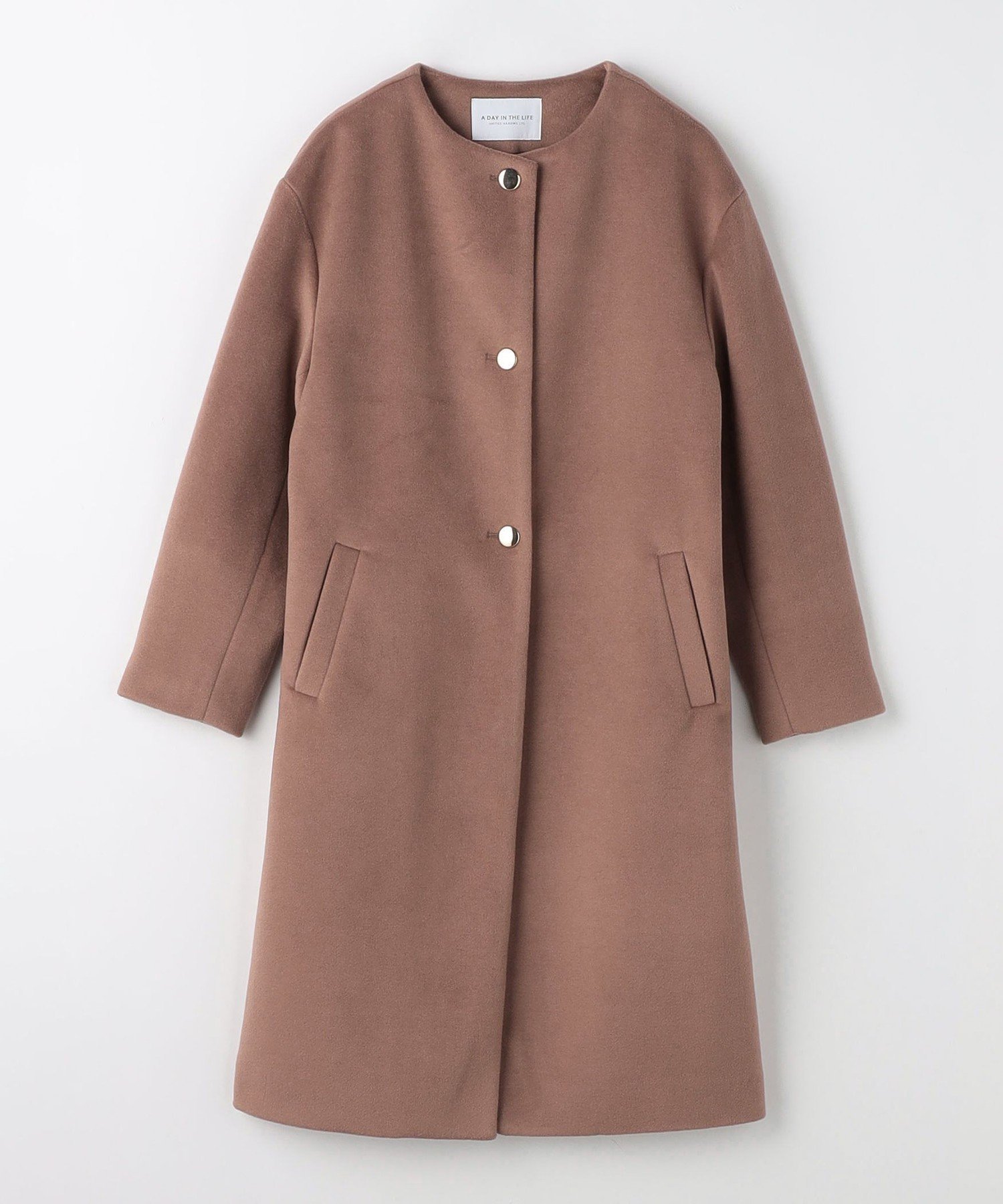 ＜UNITED ARROWS＞Aライン ノーカラー ミドル丈 コート UNITED ARROWS（ユナイテッドアローズ）の「＜UNITED ARROWS＞A