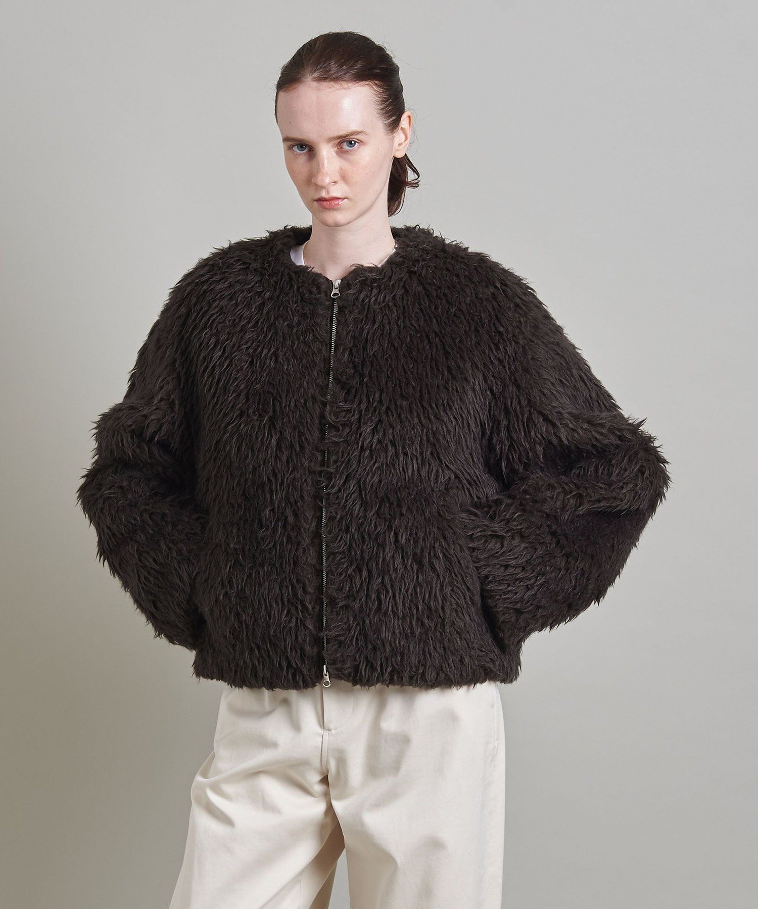 松*枝様 美品 LOEFF ロエフ　ワイルド ボア ブルゾン ブラウン ジャケッ SALE／30%OFF】LOEFF ＜LOEFF＞ワイルド ボア ブルゾン UNISEX