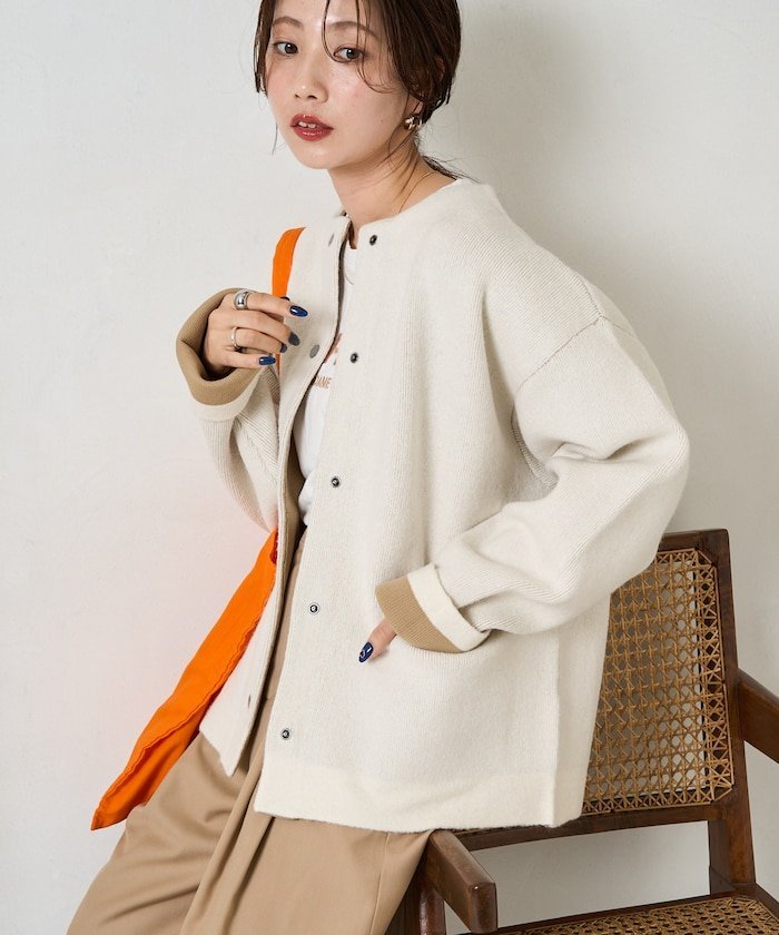 sayaさん 選べる2 コラボ MA-1 ジャケット 取り外しボア衿付き