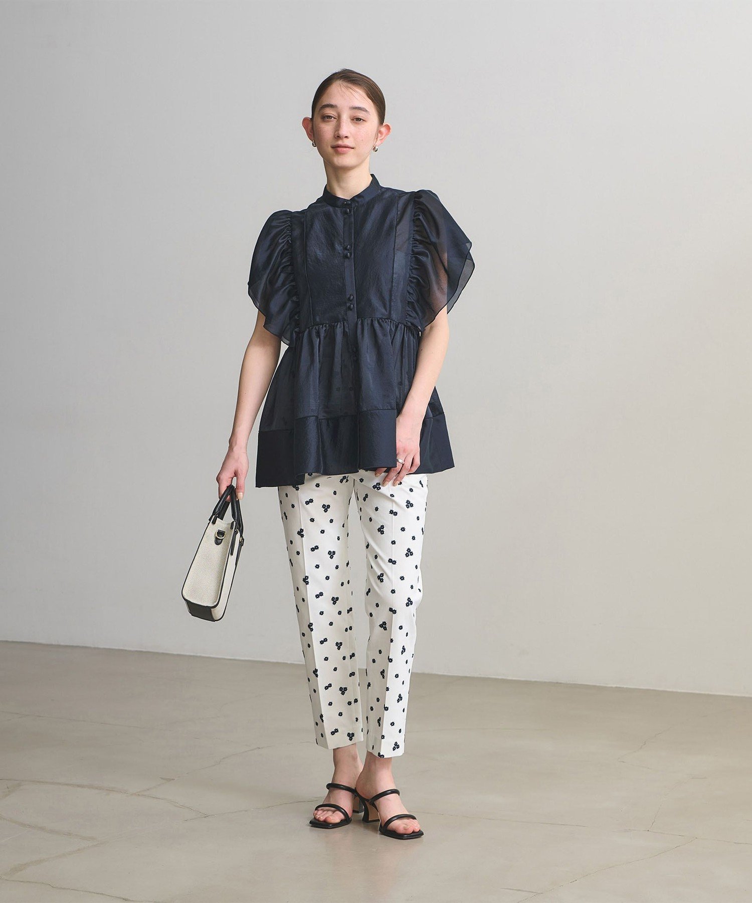 SALE／20%OFF】UNITED ARROWS シルキー ギャザー フリルブラウス