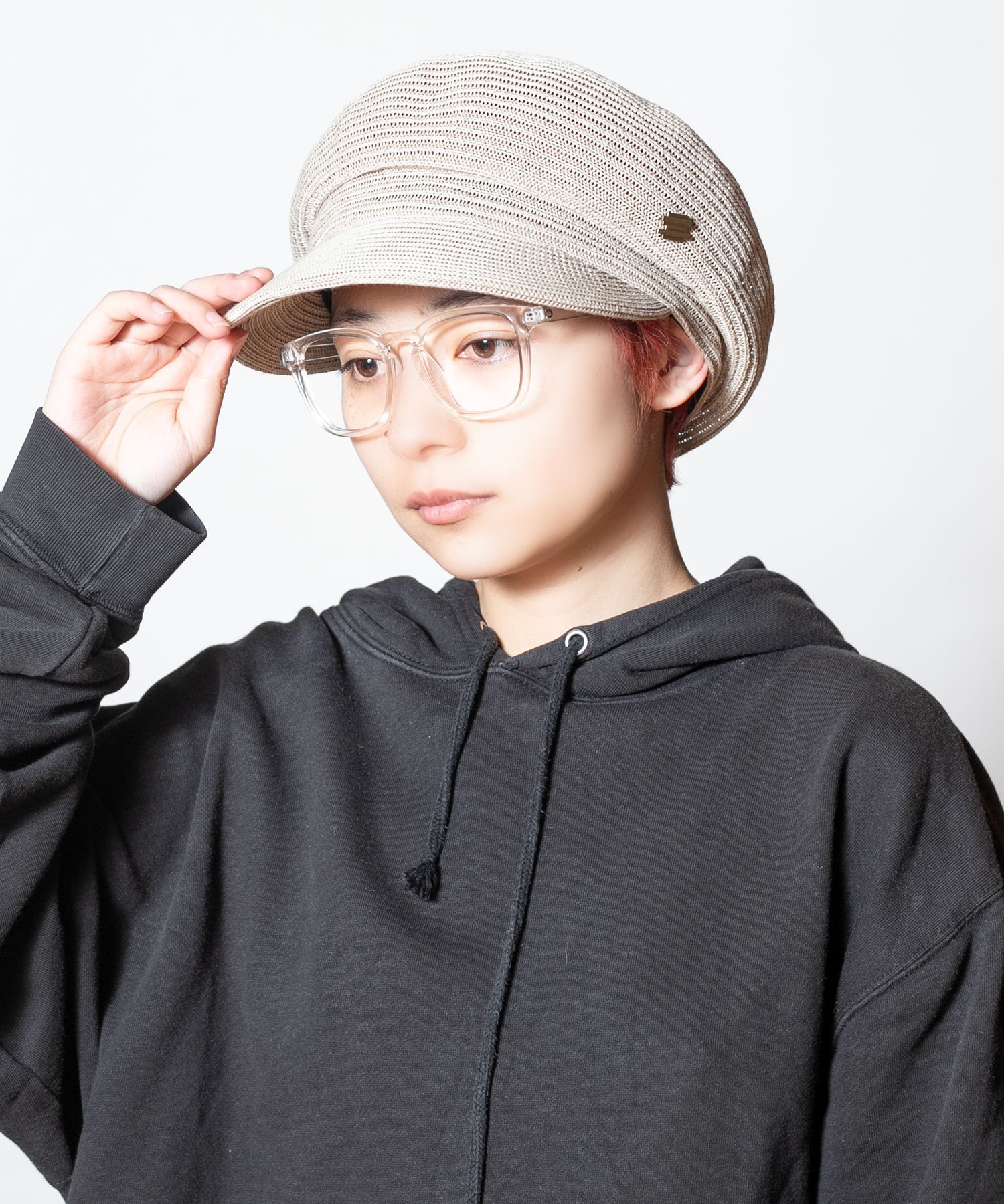 帽子 CA4LA TIE CAS WASHABLE BRAID CAS7(ONESIZE WHITE): キャスケット｜帽子通販