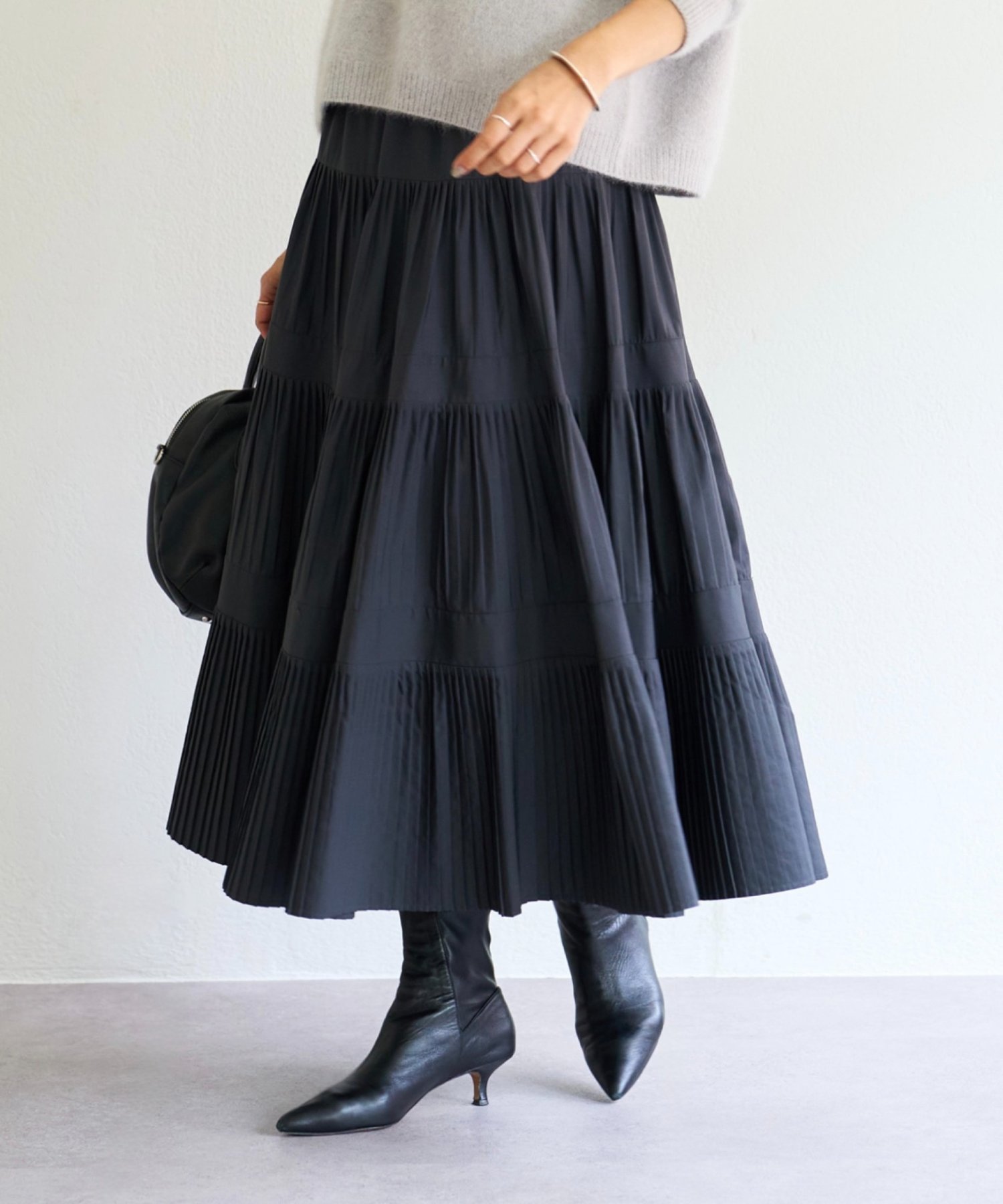 BEARDSLEY プリーツティアードスカート ビアズリー スカート ロング