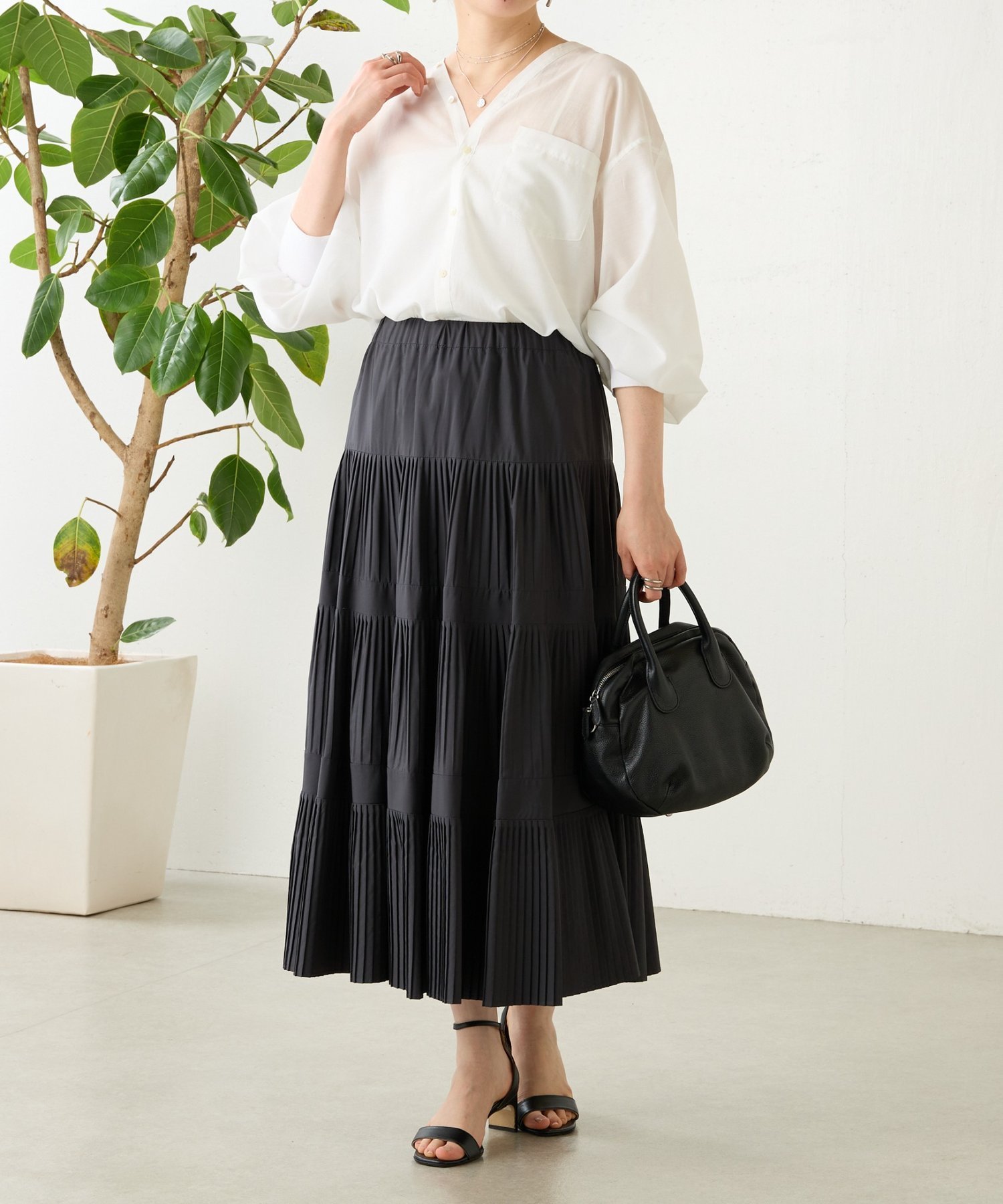 BEARDSLEY プリーツティアードスカート ビアズリー スカート ロング