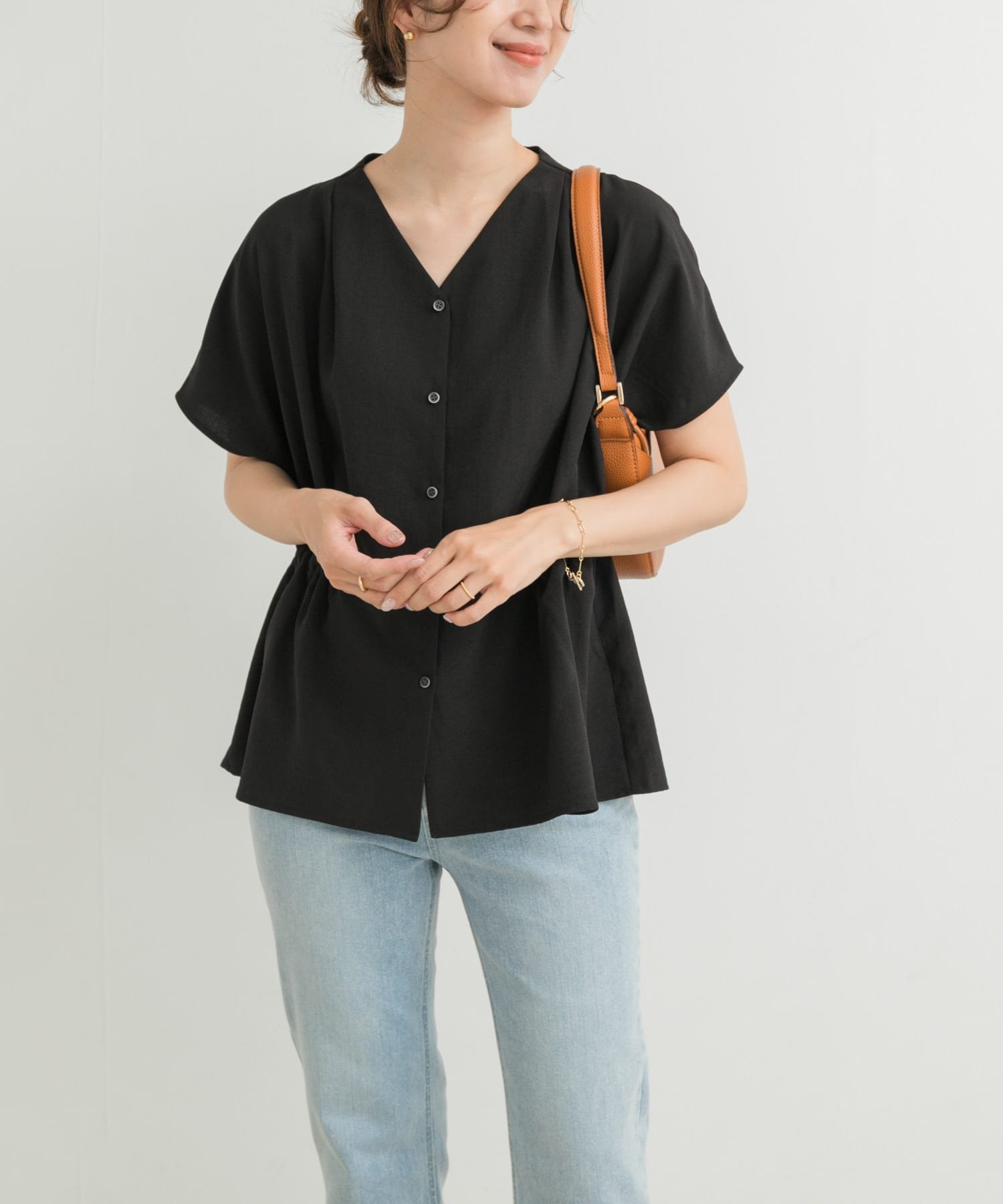 【SALE／30%OFF】URBAN RESEARCH DOORS 『再入荷』Vネックウエストギャザーブラウス アーバンリサーチドアーズ