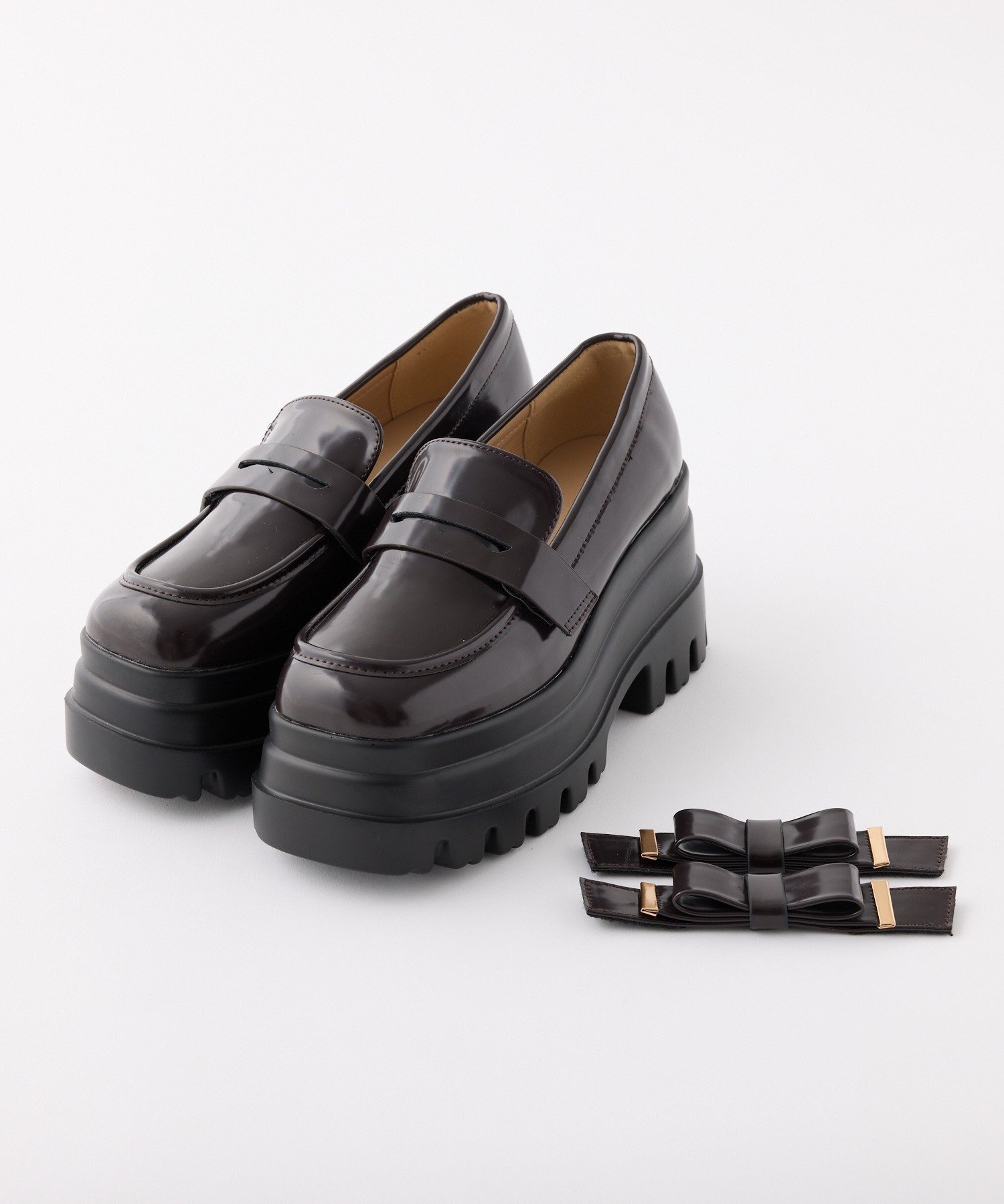 one after another NICE CLAUP 【2WAY仕様】マイナス3キロ見え厚底ローファー ワンアフターアナザー ナイスクラップ シューズ・靴 その他のシューズ・靴 ブラック【送料無料】画像