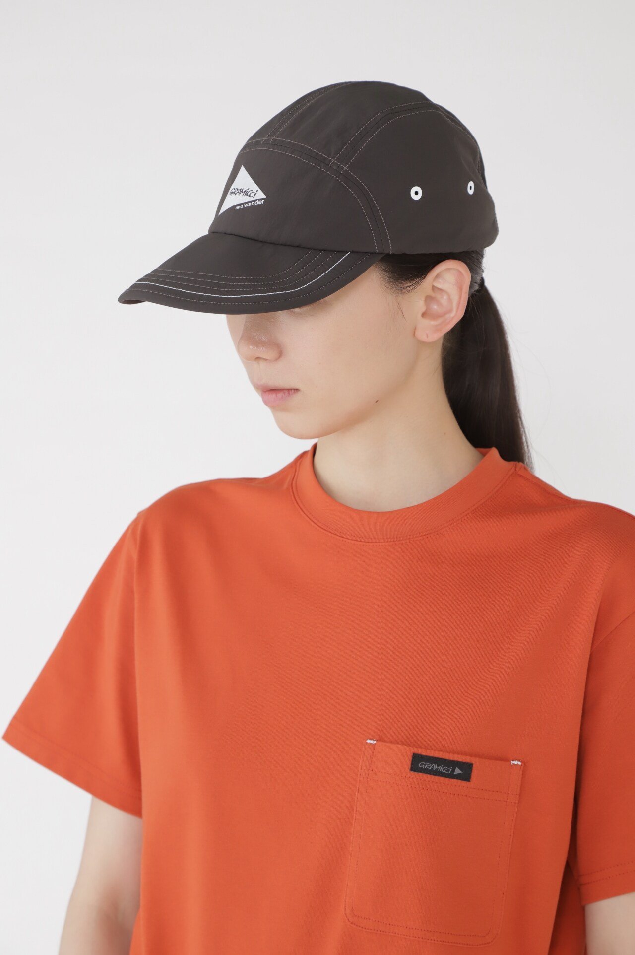 and wander × Gramicci キャップ and wander (アンドワンダー) × gramicci PATCHWORK WIND CAP