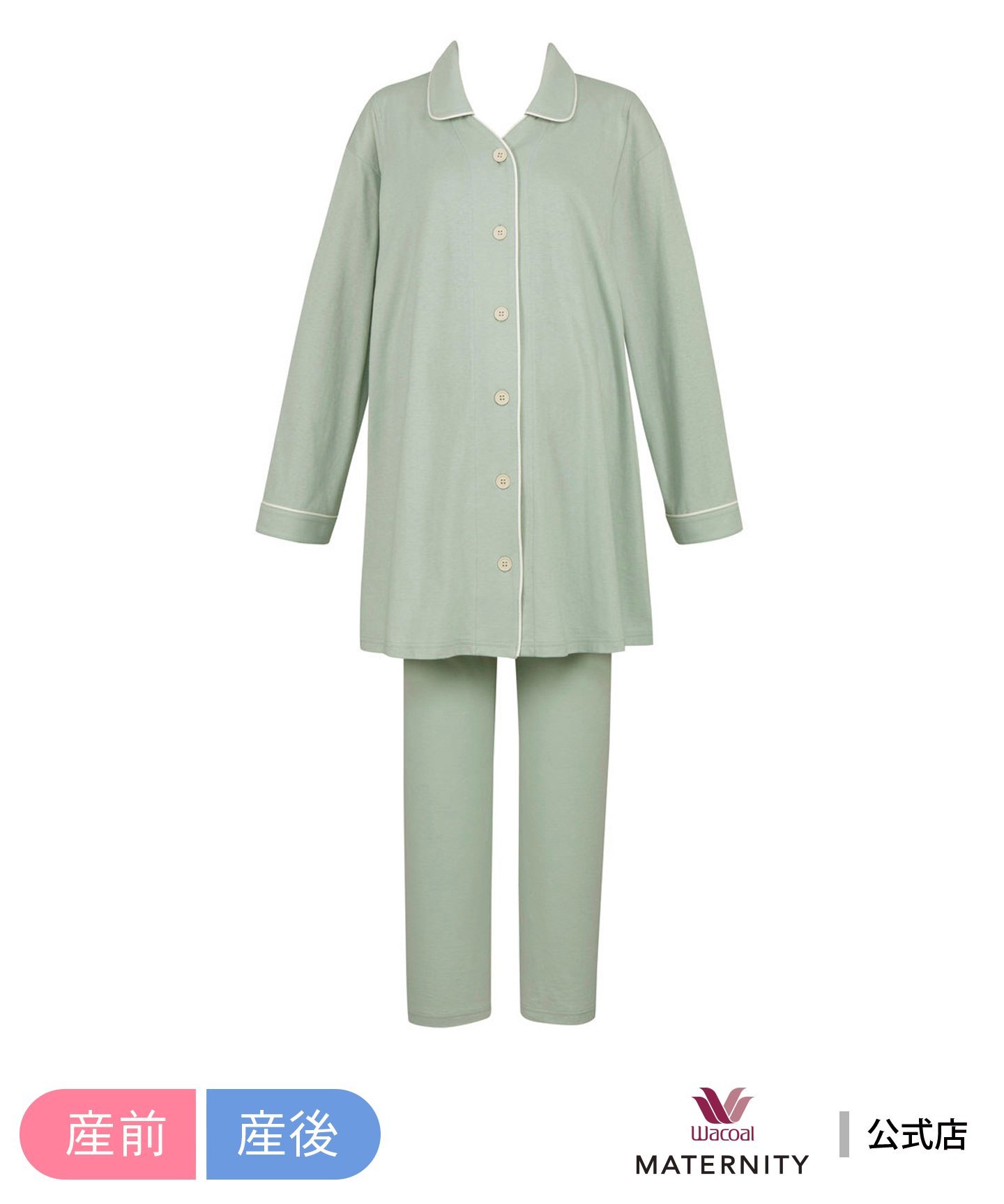 新品タグ付き★ WACOAL/マタニティ 総柄ワンピースM〜Ｌ Milk tea マタニティ 服 授乳服 ベル・ダマスク柄ティアード