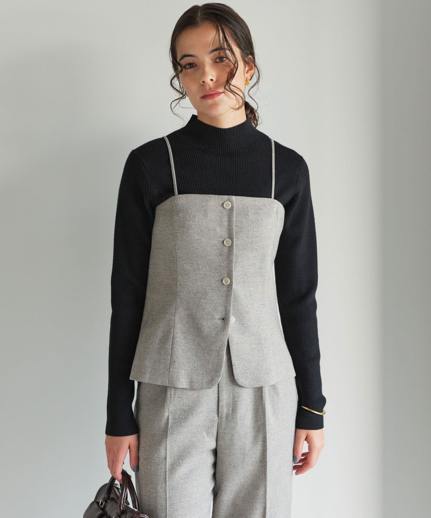 【美品】UNITED ARROWS ジョーゼットボタンビスチェ ジョーゼット ボタン ビスチェ