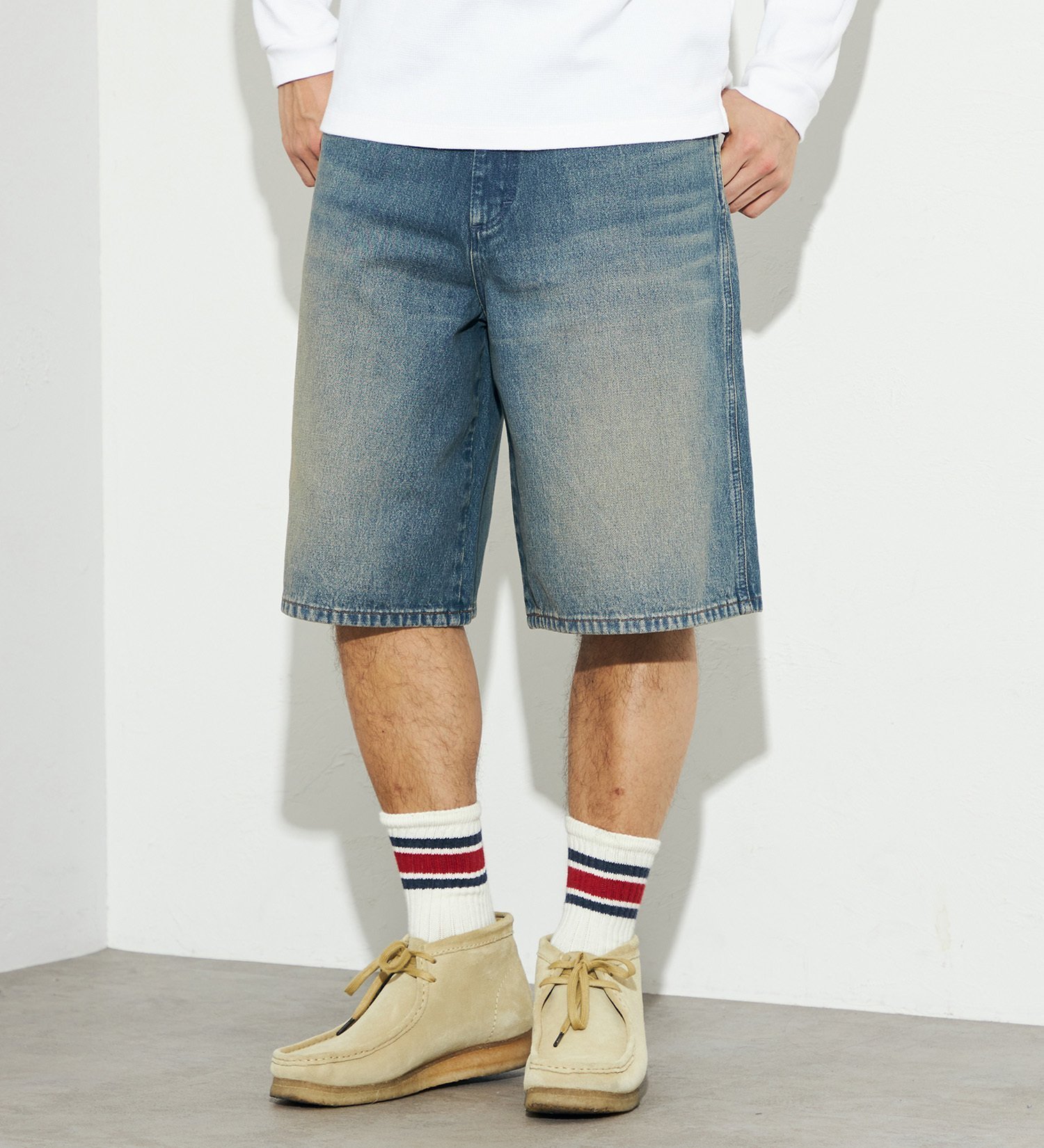 Lee DUNGAREES ハーフパンツ　バギーショーツ　ペインター　デニム セール】Lee/リー DUNGAREESバギーペインターショーツ デニム