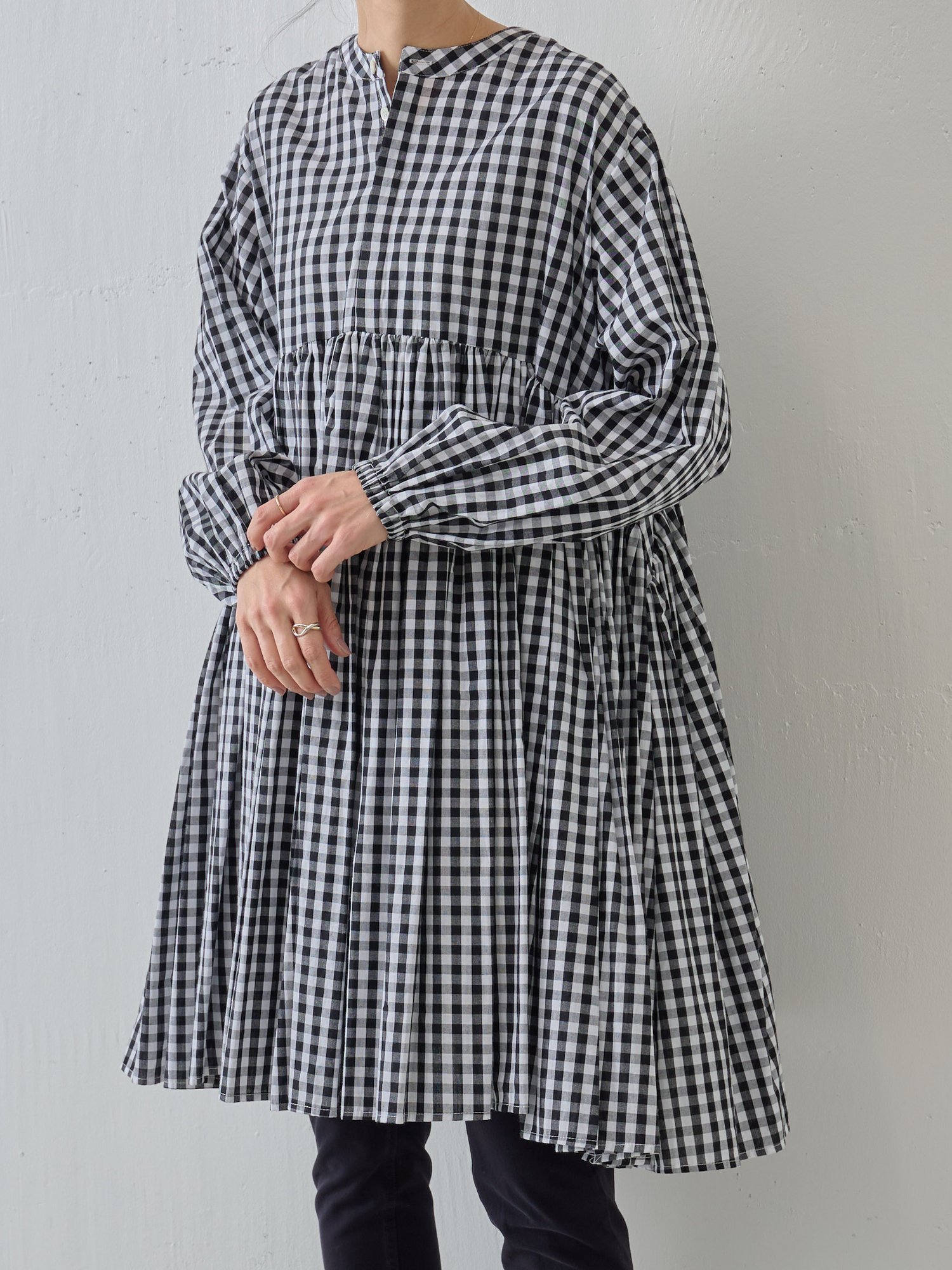 BEARDSLEY 先染めギャザーチュニックブラウス ビアズリー トップス 