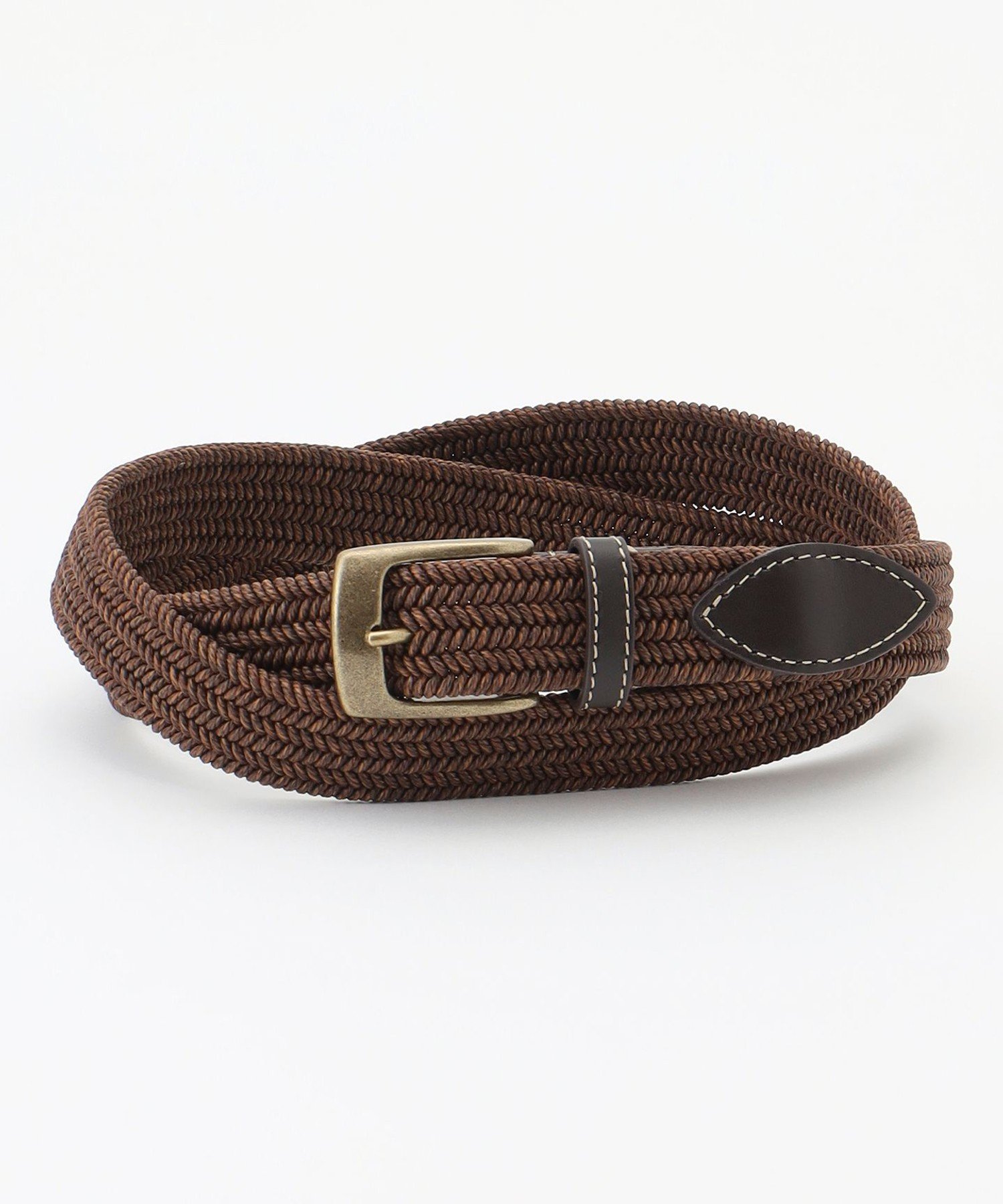 楽天市場】【LEON 6月号掲載】レザーメッシュストレッチ ベルト