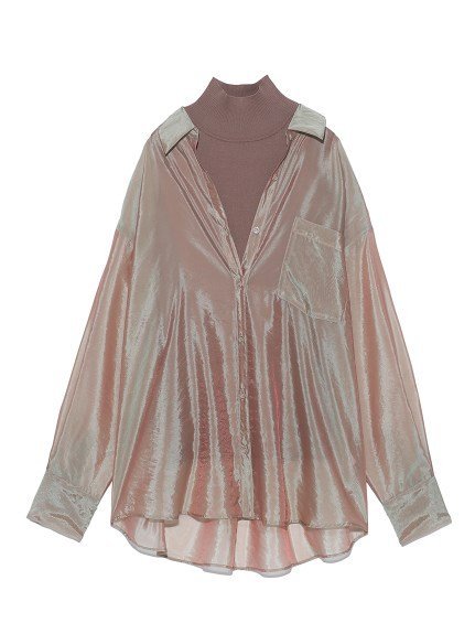 SALE／50%OFF】SNIDEL オーガンシャツハイネックニットレイヤード 