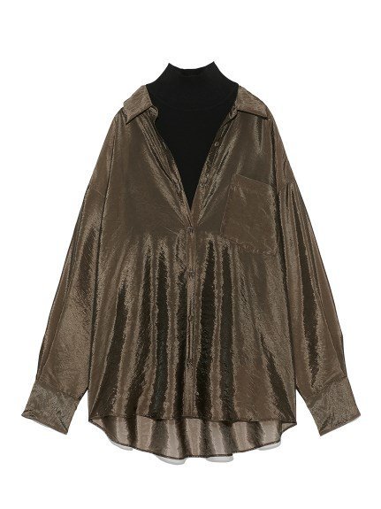 SALE／50%OFF】SNIDEL オーガンシャツハイネックニットレイヤード 
