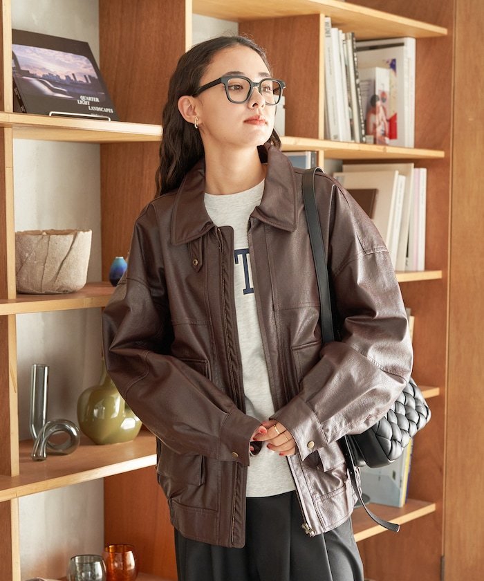 SALE／20%OFF】FREAK'S STORE フェイクレザーブルゾン 24AW フリークス