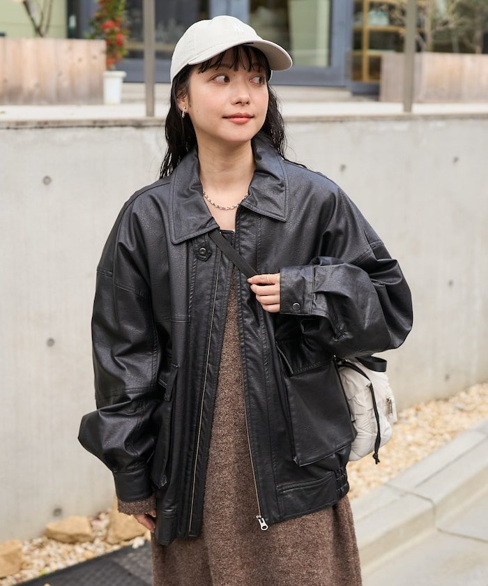 SALE／20%OFF】FREAK'S STORE フェイクレザーブルゾン 24AW フリークス