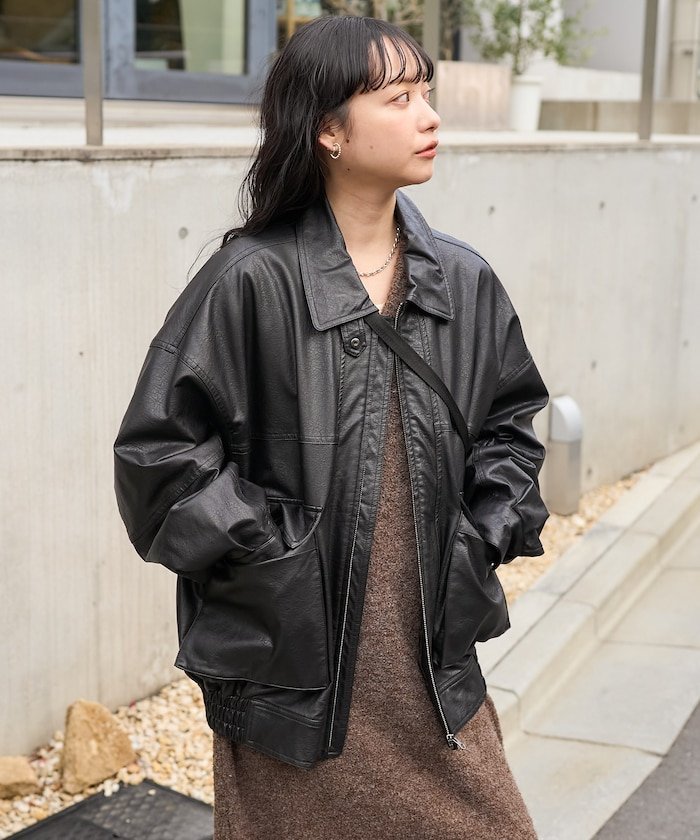 SALE／30%OFF】FREAK'S STORE フェイクレザーブルゾン 24AW フリークス